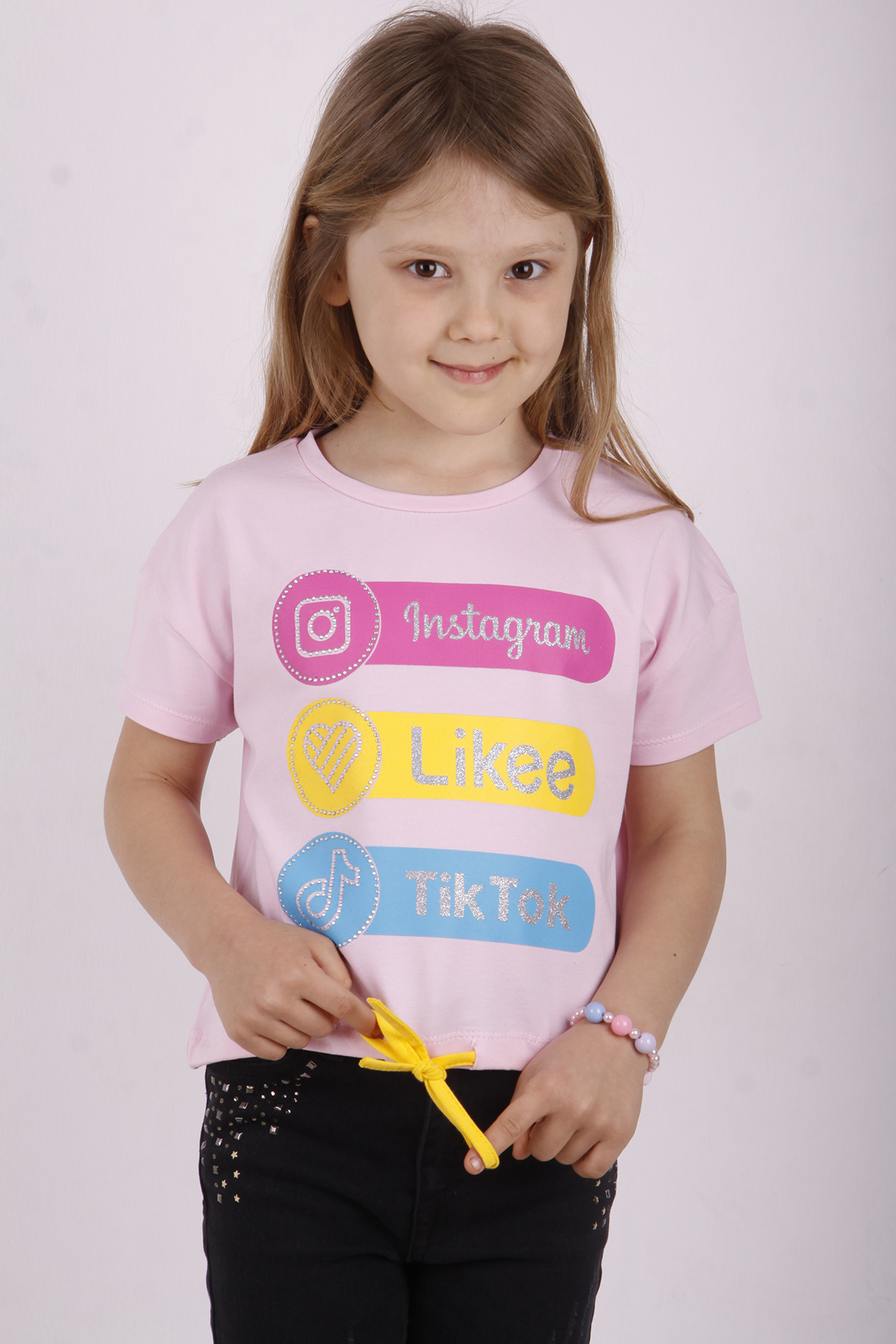 Toontoy Kız Çocuk Instagram Baskılı Tişört