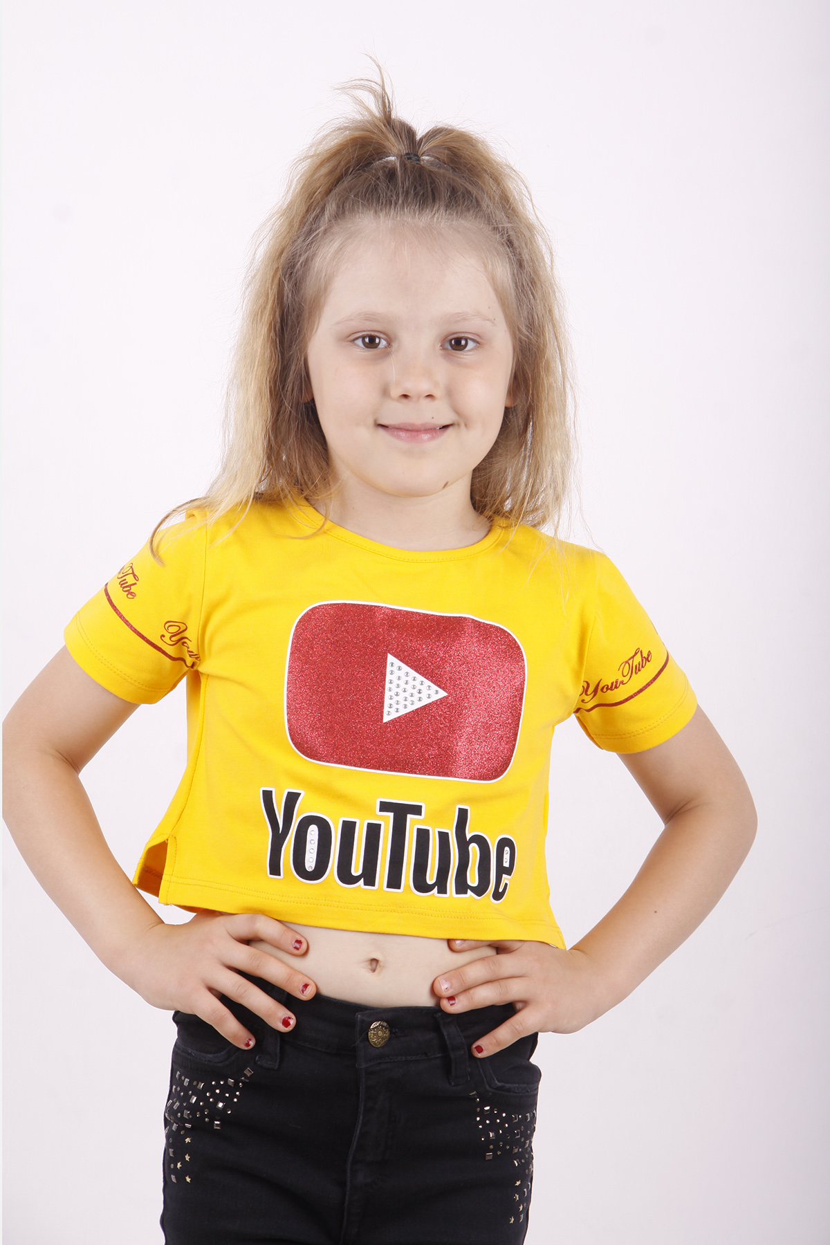 Toontoy Kız Çocuk YouTube Baskılı Tişört