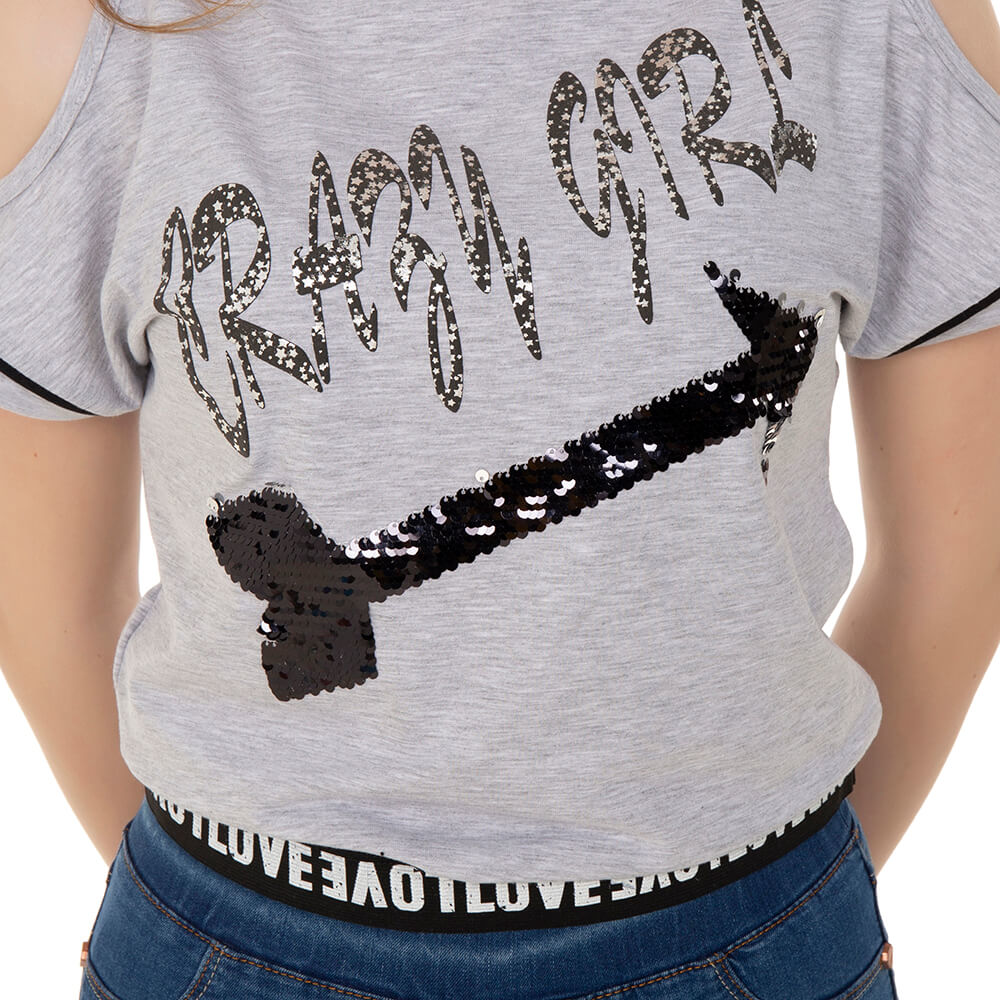 Toontoy  Kız Çocuk T-Shirt Crazy Gırl Baskılı