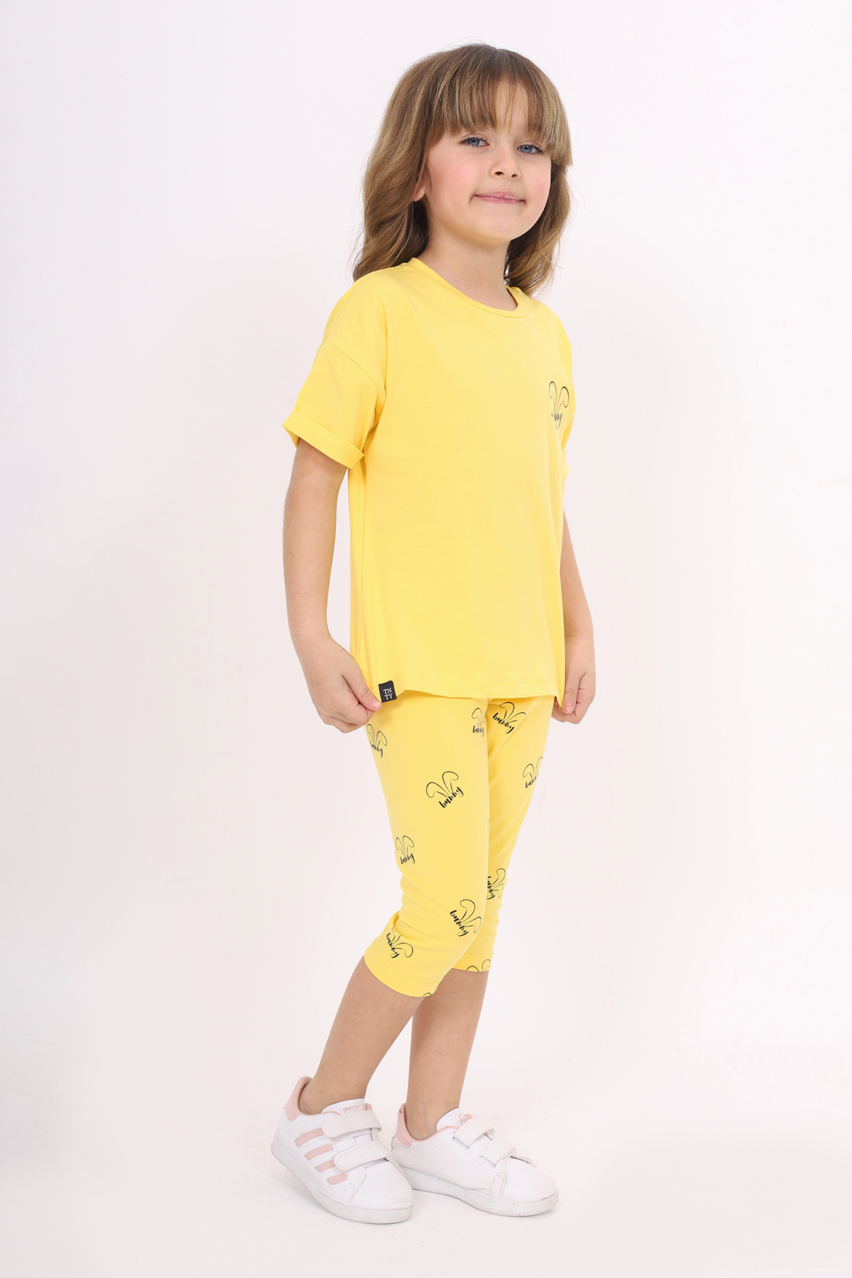 Toontoy Kız Çocuk Bunny Baskılı Kaprili Takım