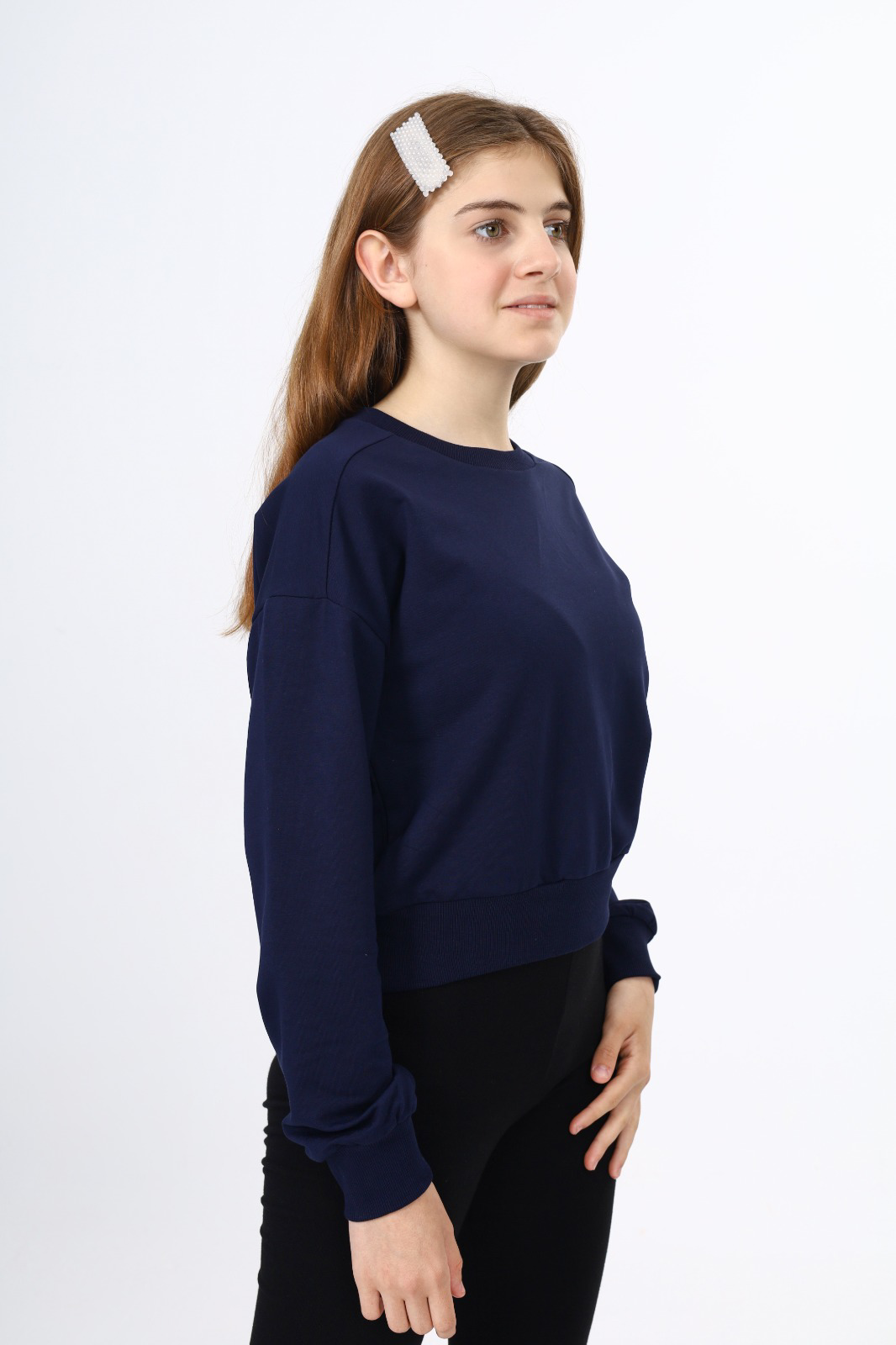 Toontoy Kız Çocuk Düşük Omuz Gazeli  Okul Sweatshirt