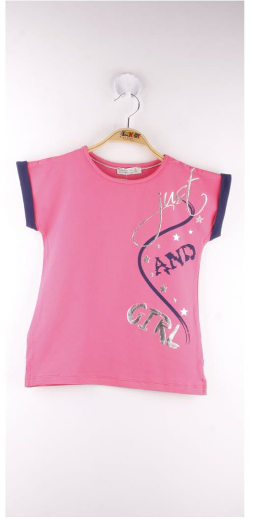 Toontoy Kız Çocuk Just And Girl Baskılı Kol Detaylı Tişört