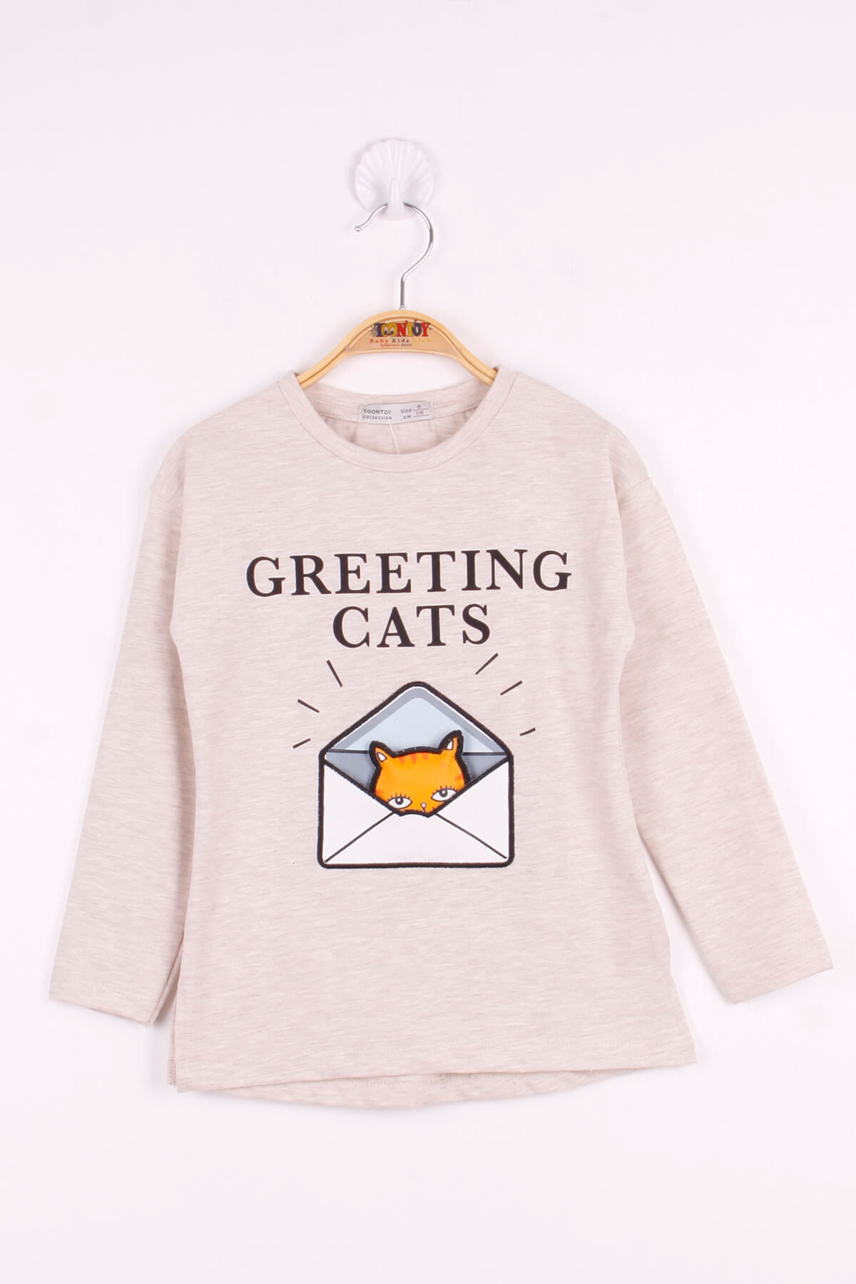 Toontoy Kız Çocuk Kedi Baskılı T-Shirt