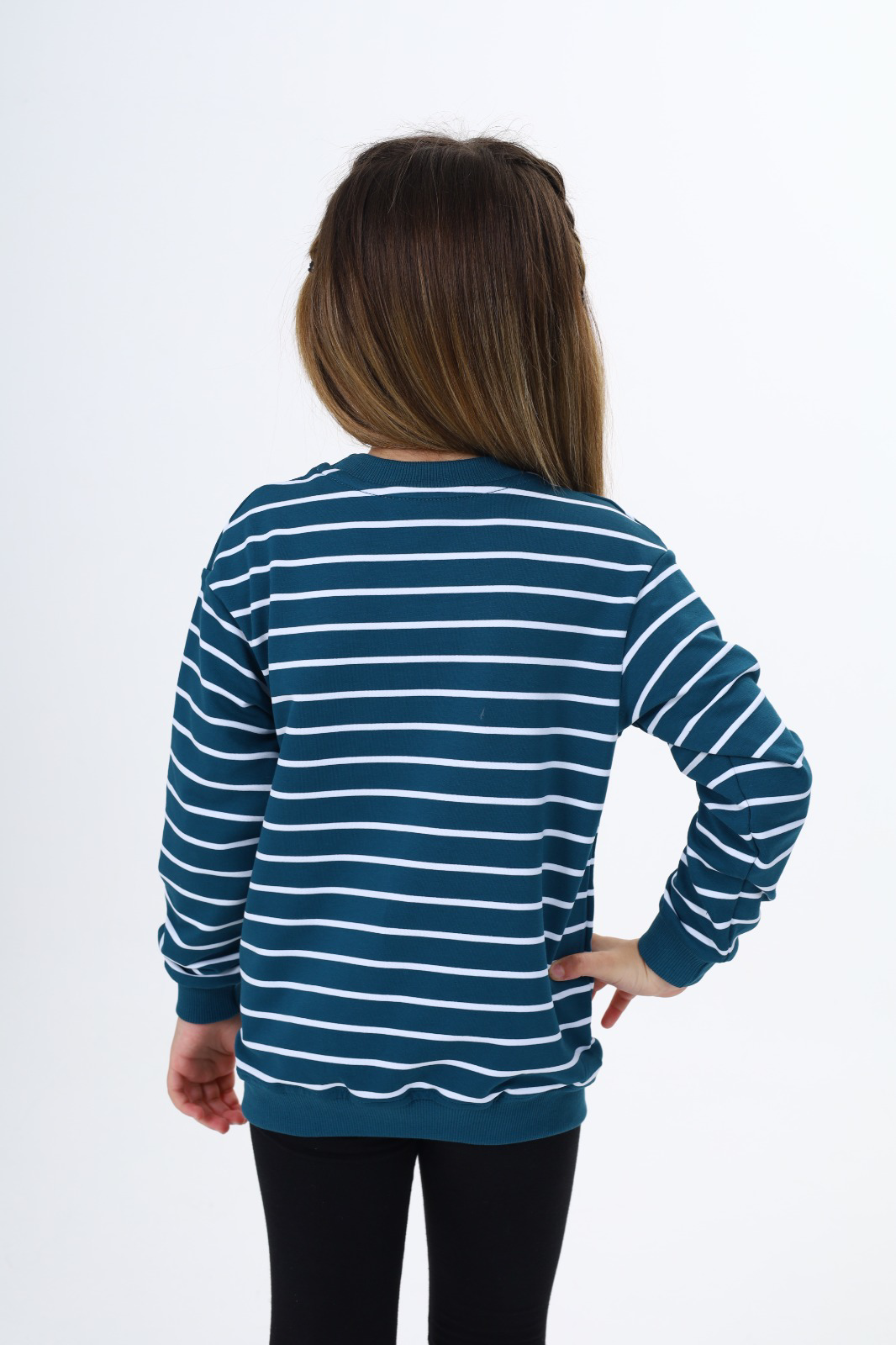Toontoy Kız Çocuk Çizgili Sweatshirt
