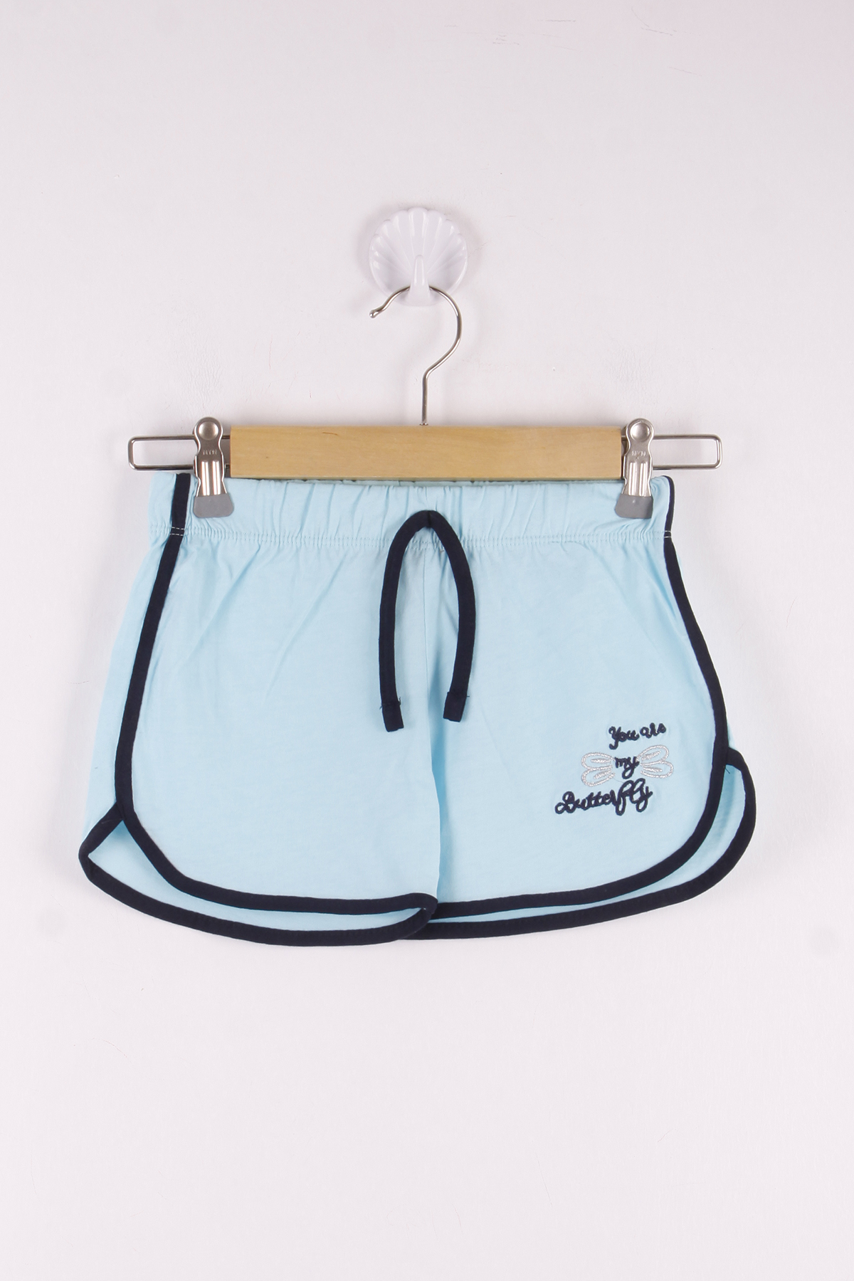 Toontoy  Kız Çocuk Şort Simli Kelebek Nakışlı