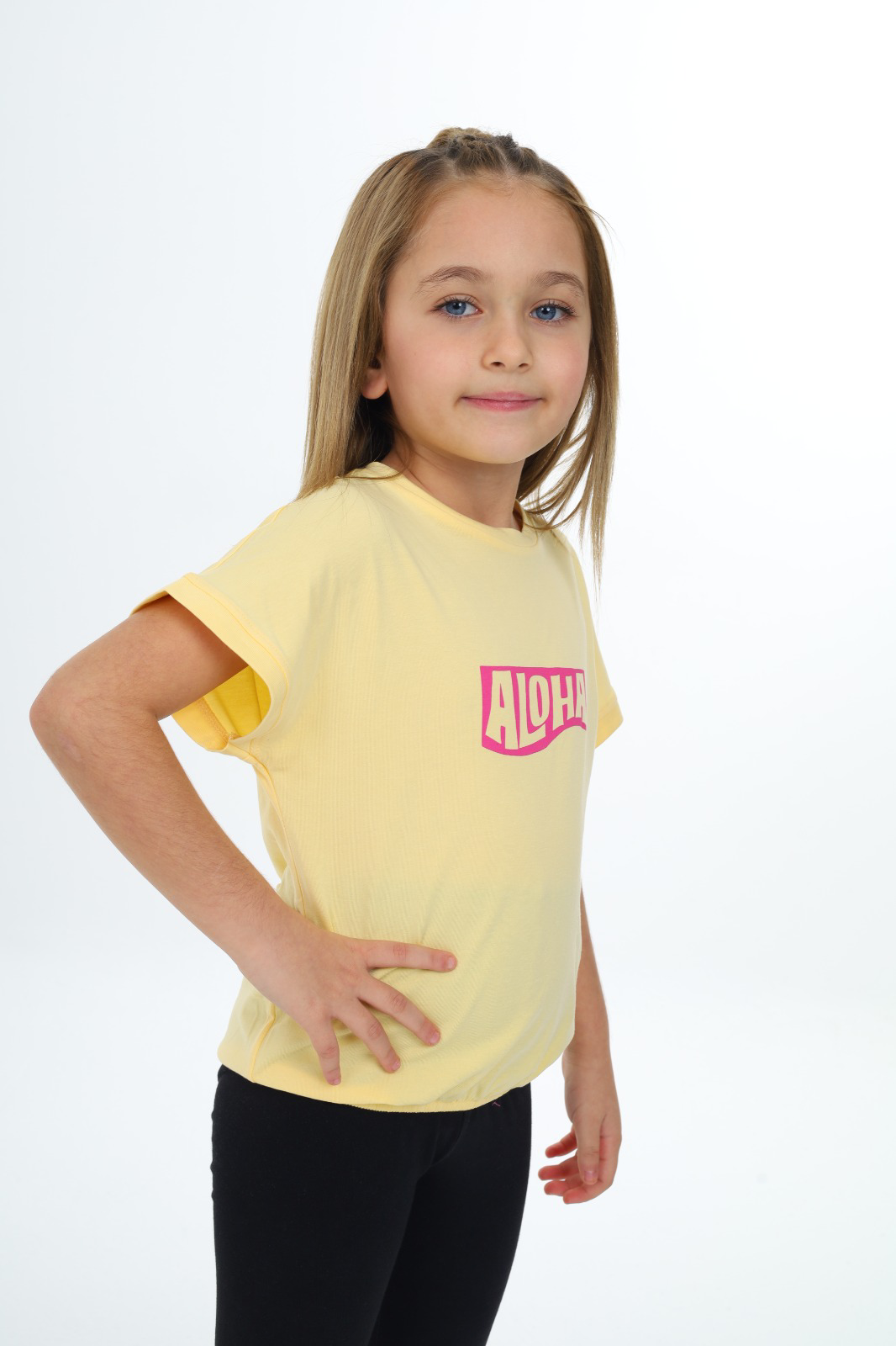 Toontoy Kız Çocuk Aloha  Baskılı Tişört