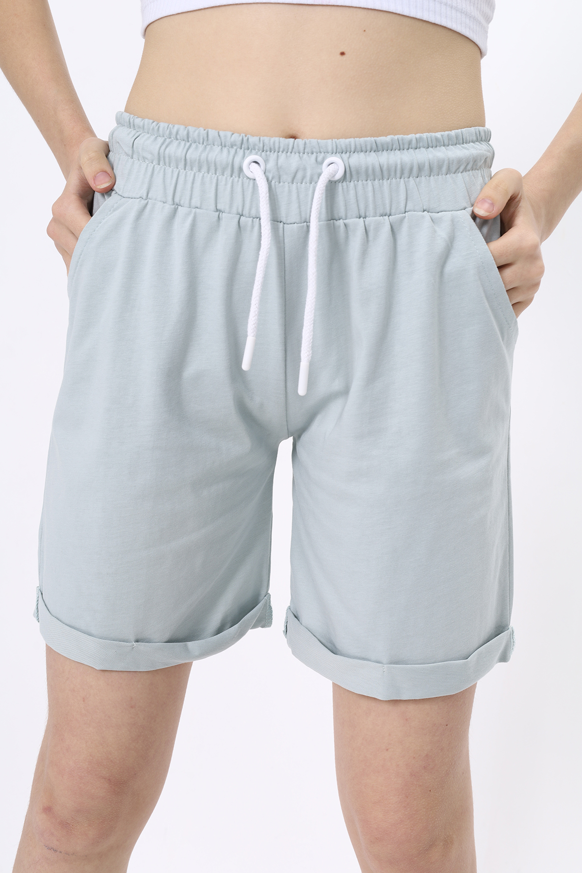 Toontoy Kız Çocuk Beli Lastikli Cepli Şort