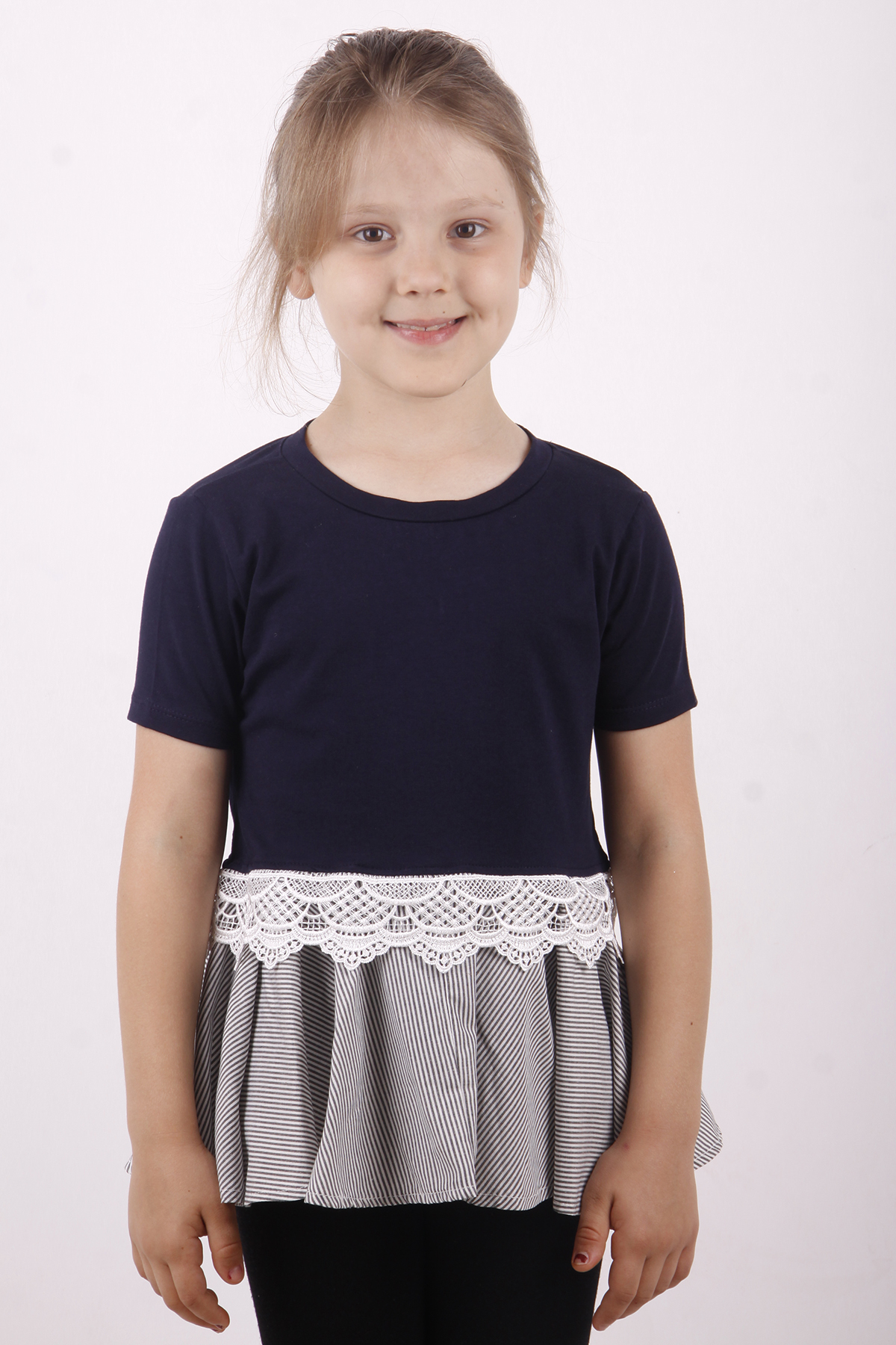 Toontoy Kız Çocuk Dantel Detaylı Garnili Elbise