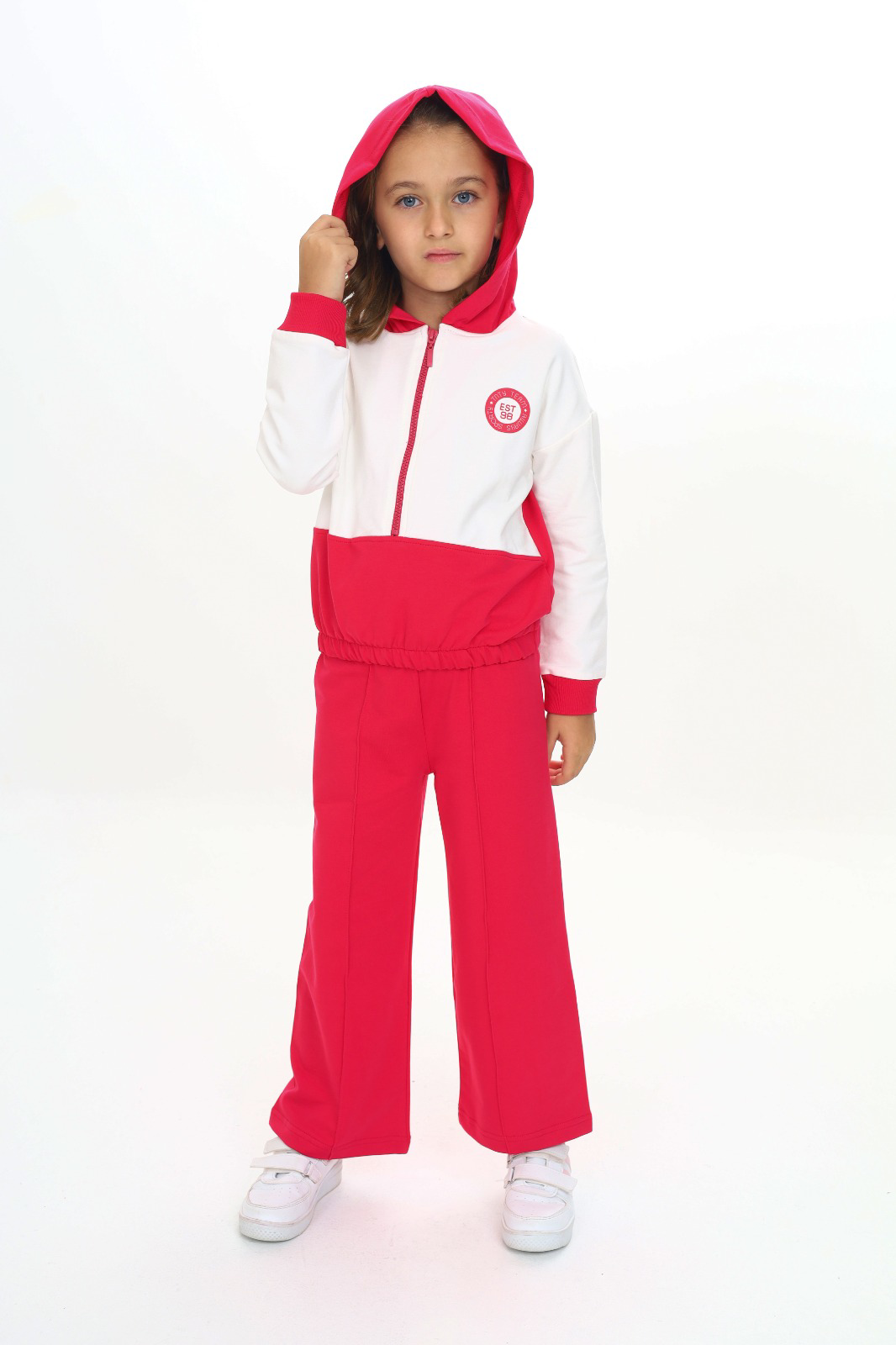 Toontoy Kız Çocuk Reglan Kol Kapüşonlu Gizli Cepli Eşofman Takım