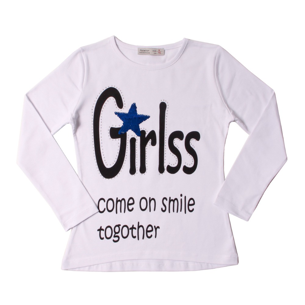 Toontoy Kız Çocuk Tişört Girls Taşlı Pullu Nakışlı