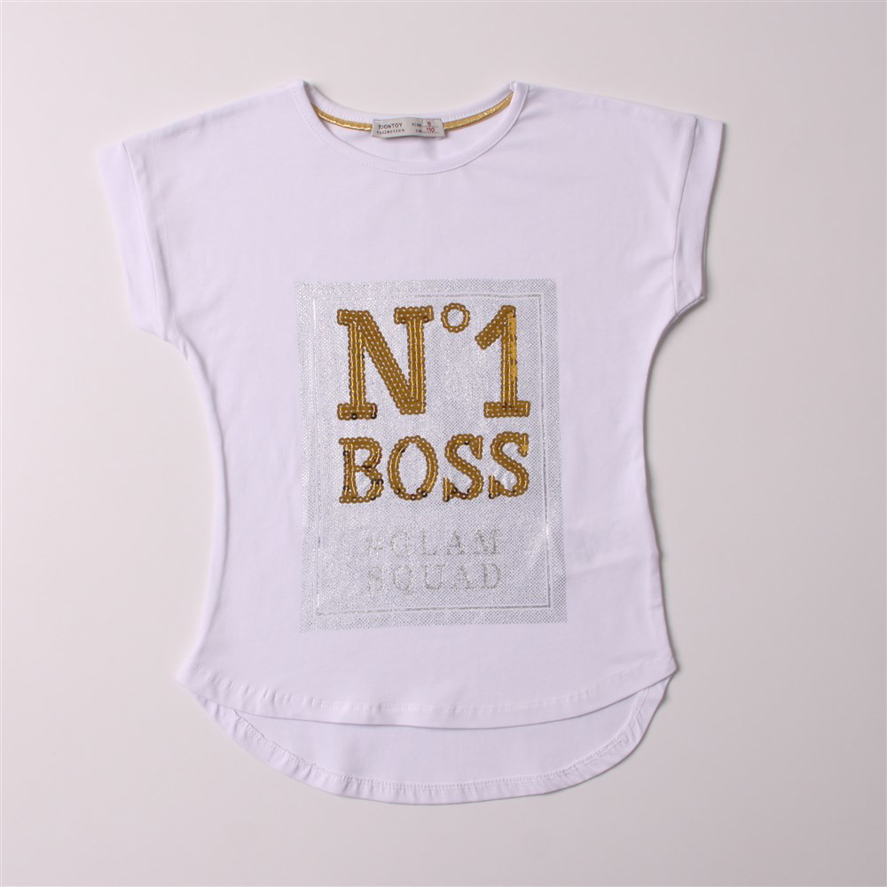 Toontoy Kız Çocuk N1 Boss Baskılı Tişört