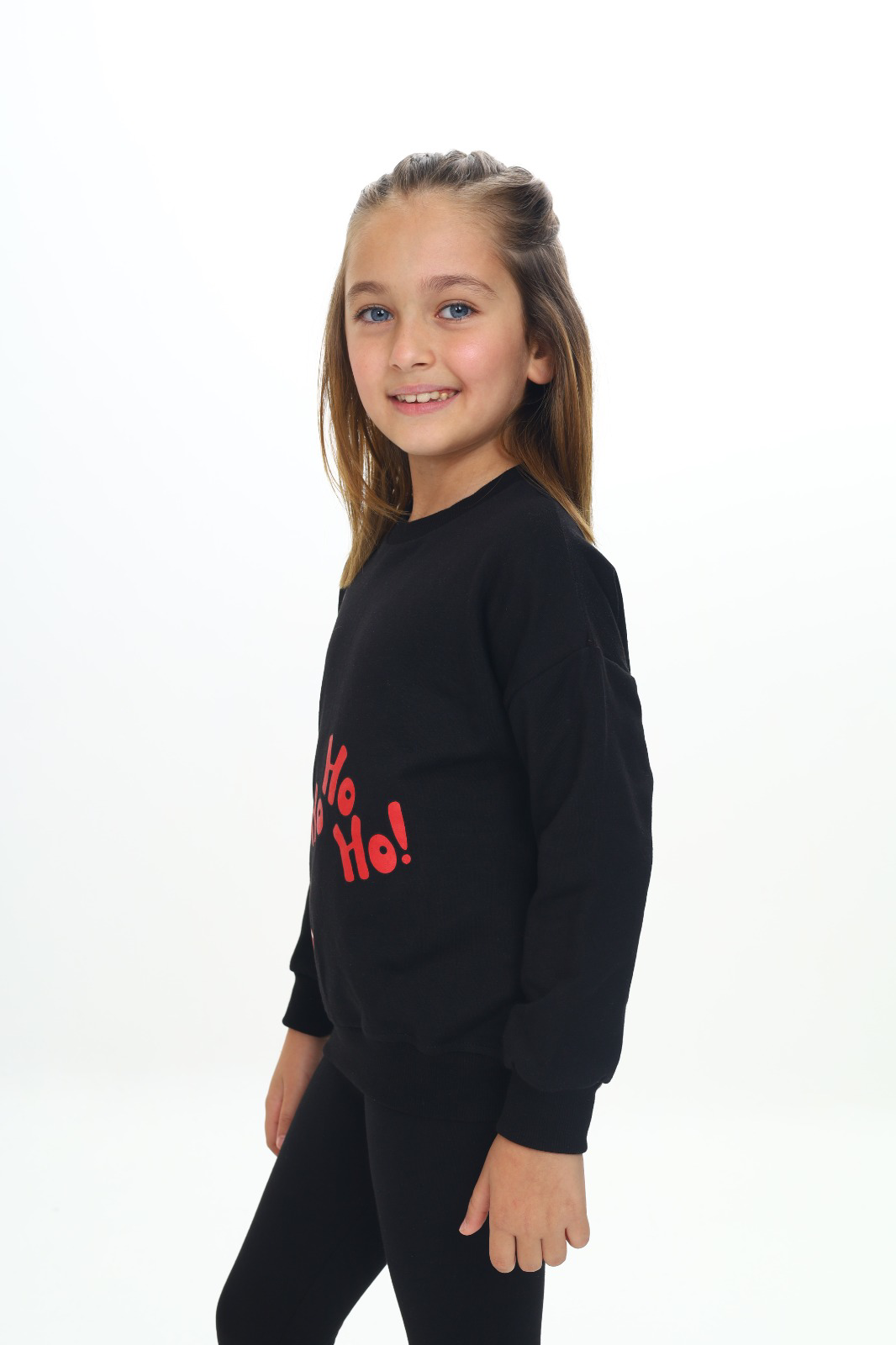 Toontoy Kız Çocuk  Kardan Adam Ho Ho Ho Baskılı Sweatshirt