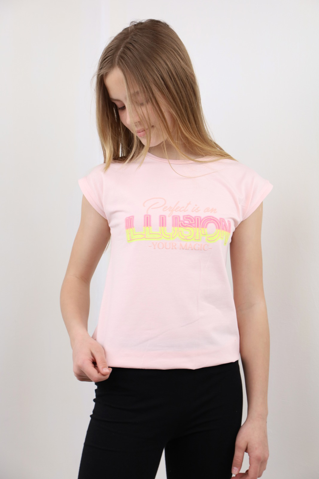 Toontoy Kız Çocuk Illusıon  Baskılı Tişört