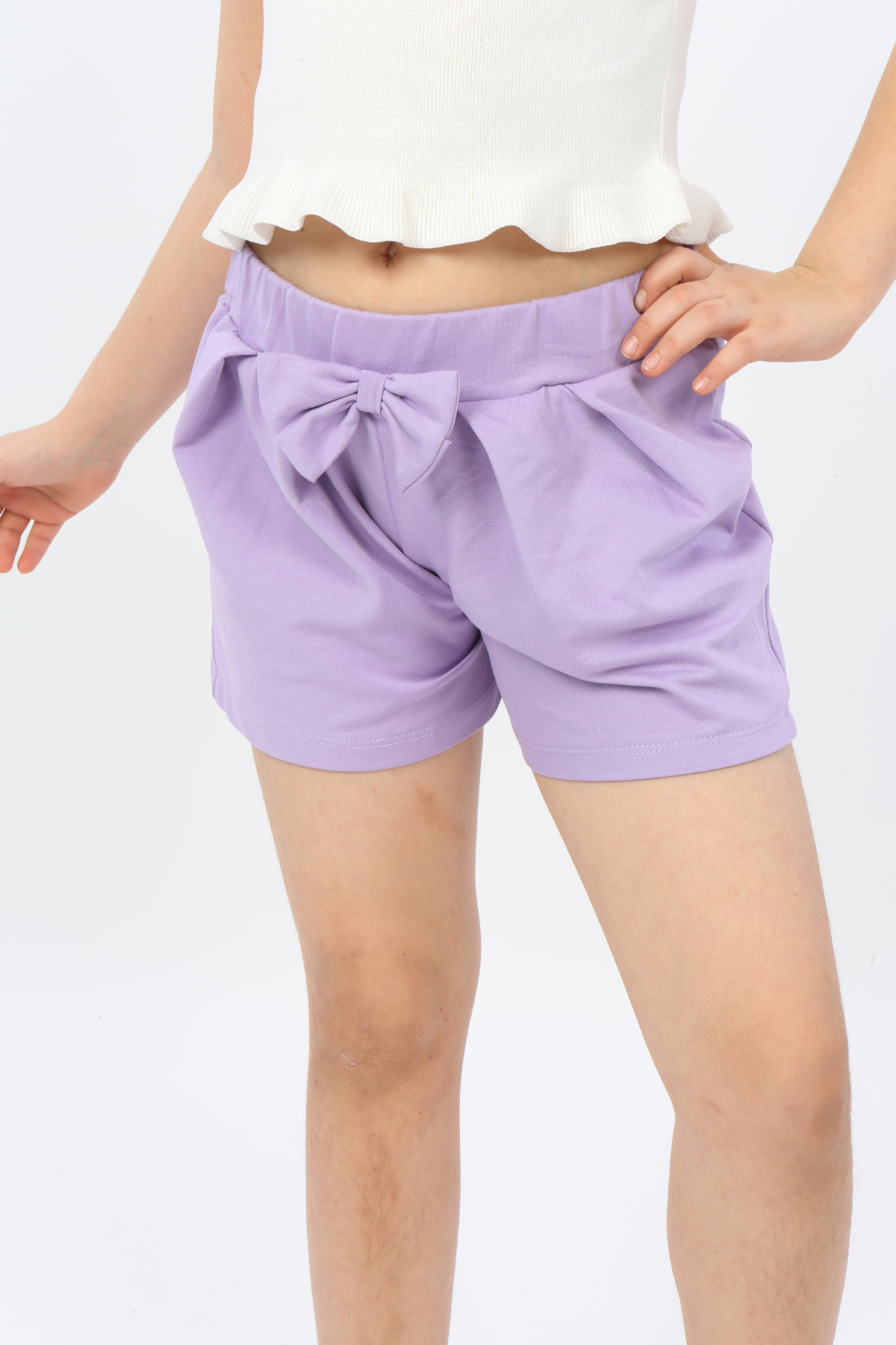 Toontoy Kız Çocuk Önü Pileli Fiyonklu Şort