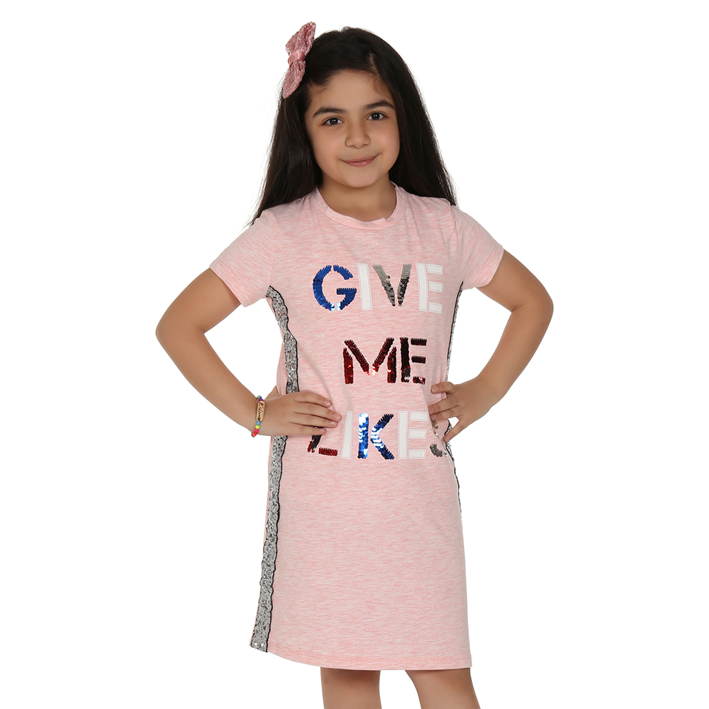 Toontoy Kız Çocuk Gıve Me Pul Nakışlı Elbise