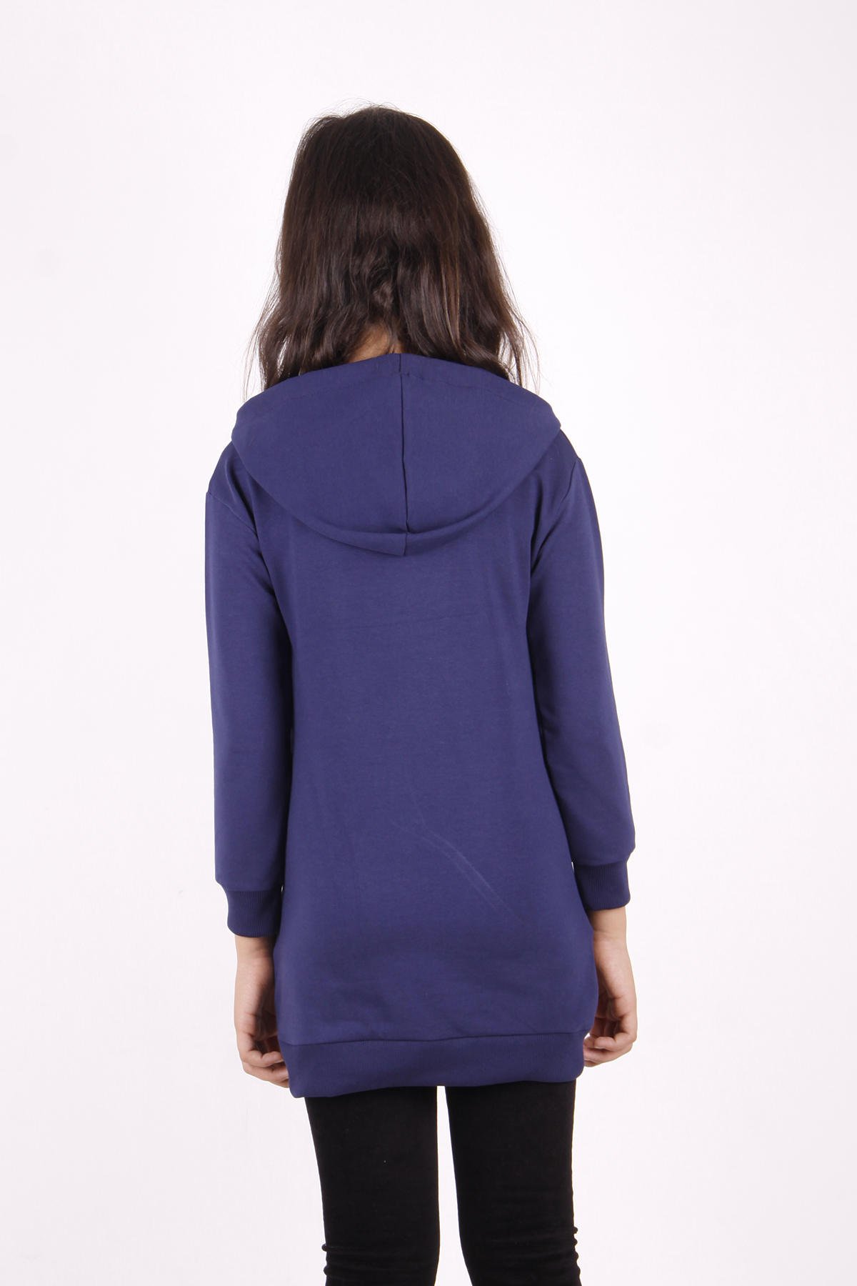 Toontoy Kız Çocuk Tarz Kız Baskılı Cepli Kapüşonlu Sweatshirt