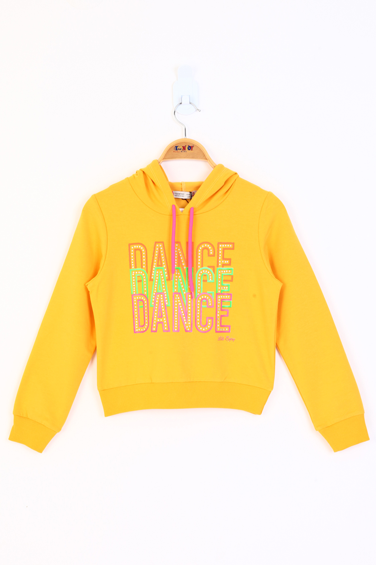 Toontoy Kız Çocuk Dance Baskılı Kapüşonlu Sweatshirt