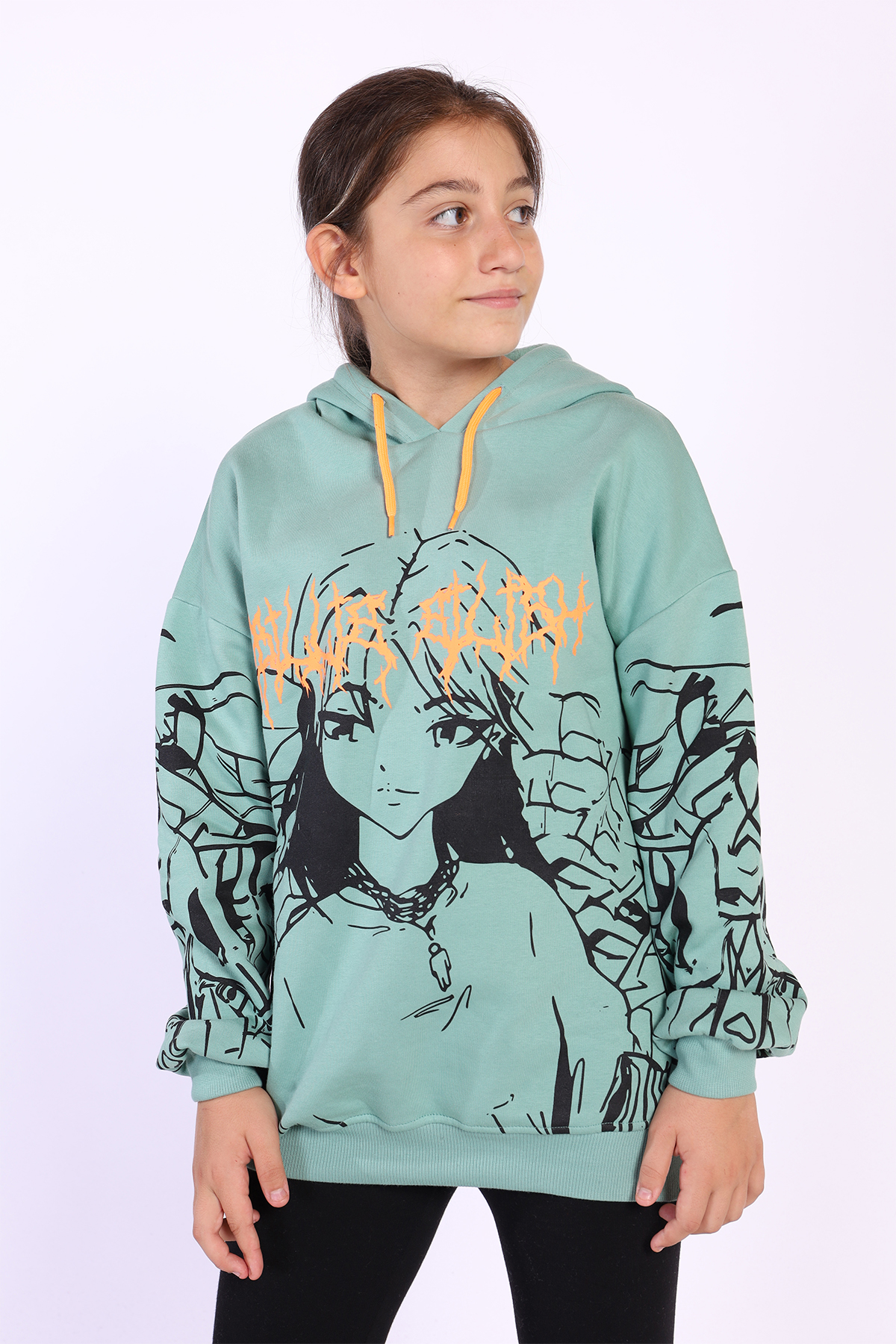 Toontoy Kız Çocuk Kapüşonlu Baskılı Sweatshirt