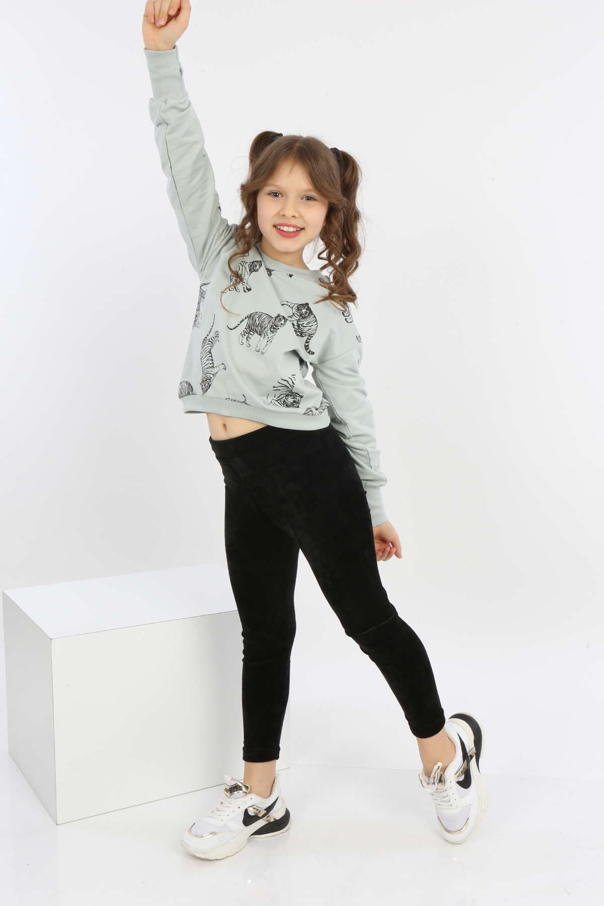 Toontoy Kız Çocuk Tiger Trend Baskılı Sweatshirt