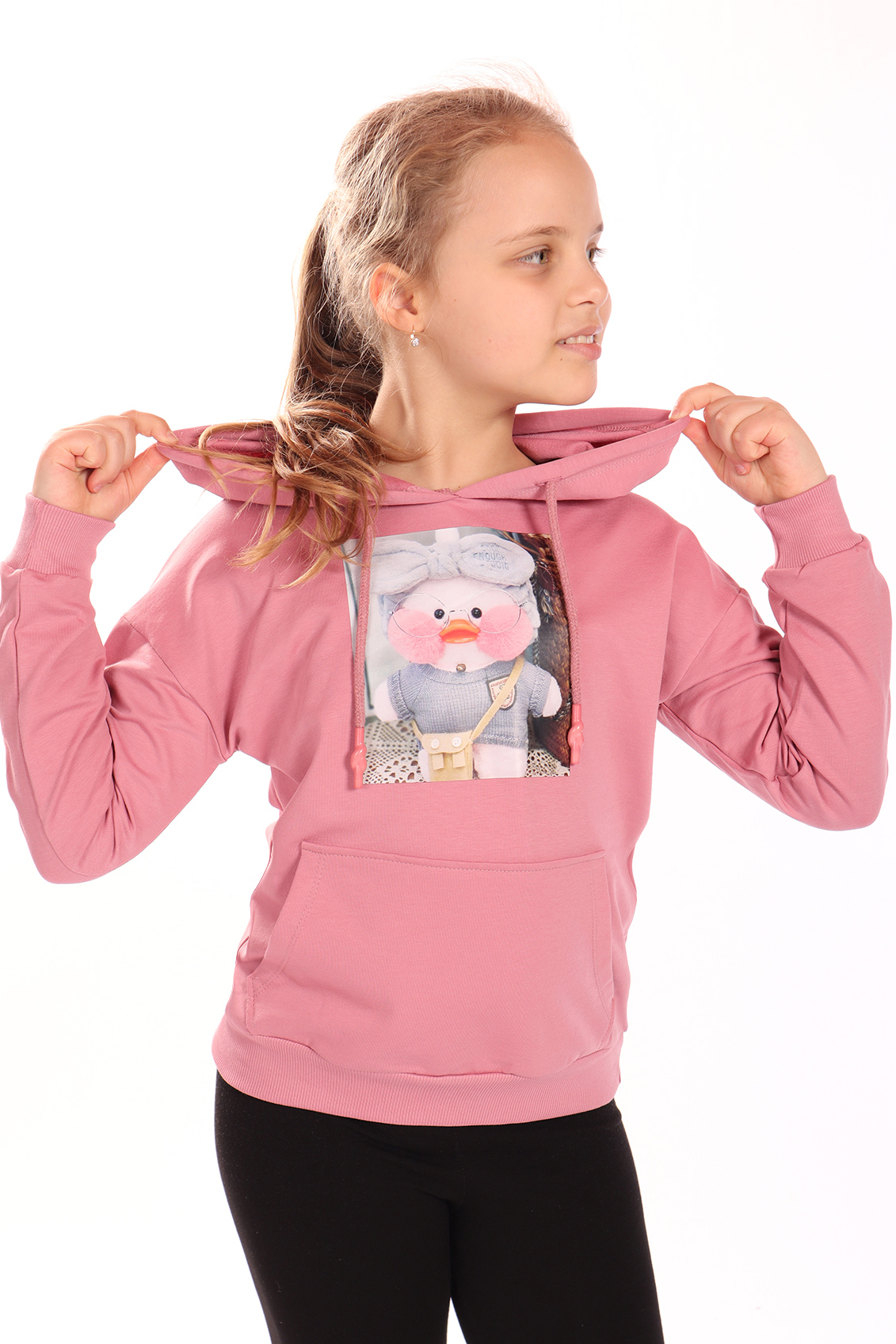 Toontoy Kız Çocuk  Ördek Baskılı Sweatshirt