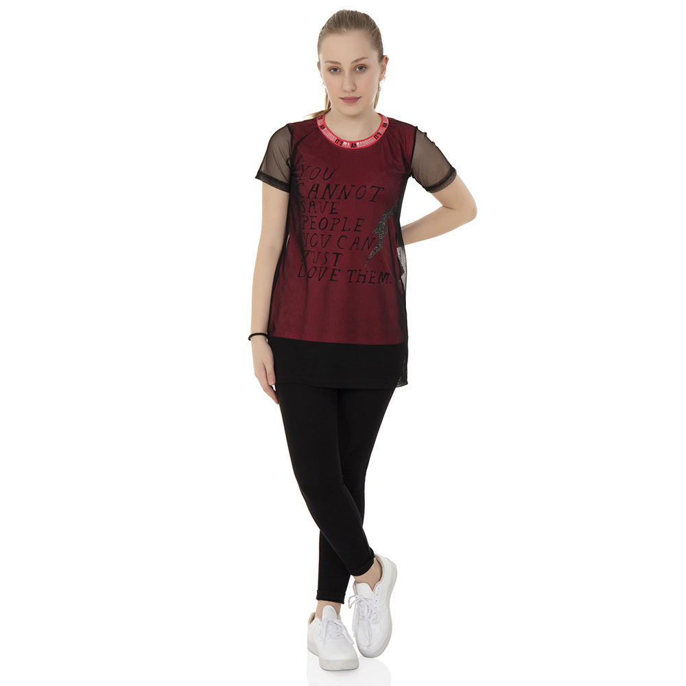 Toontoy Kız Çocuk Yazı Baskılı Tişört
