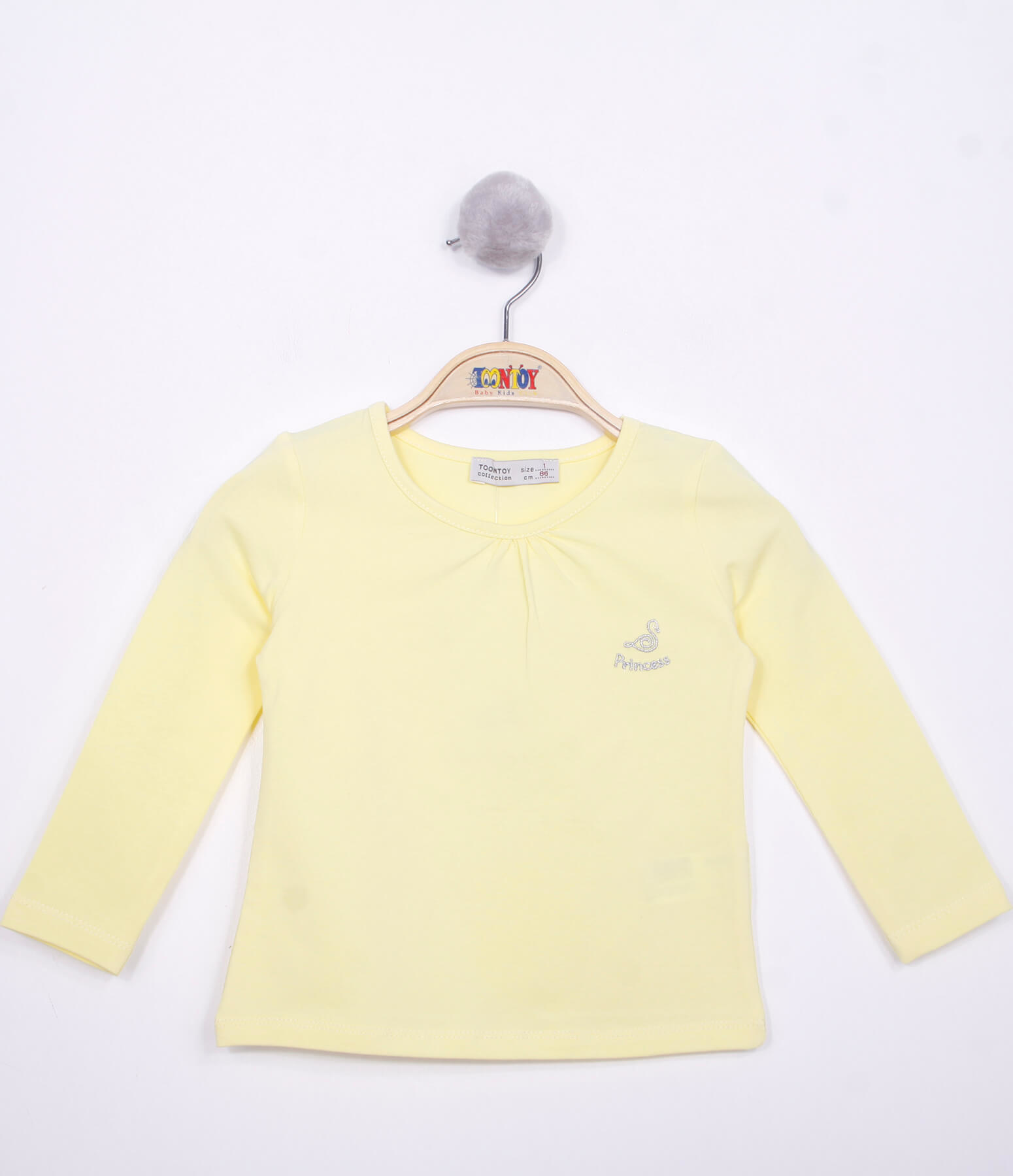 Toontoy Kız Çocuk Göğsü Princess Nakışlı T-Shirt