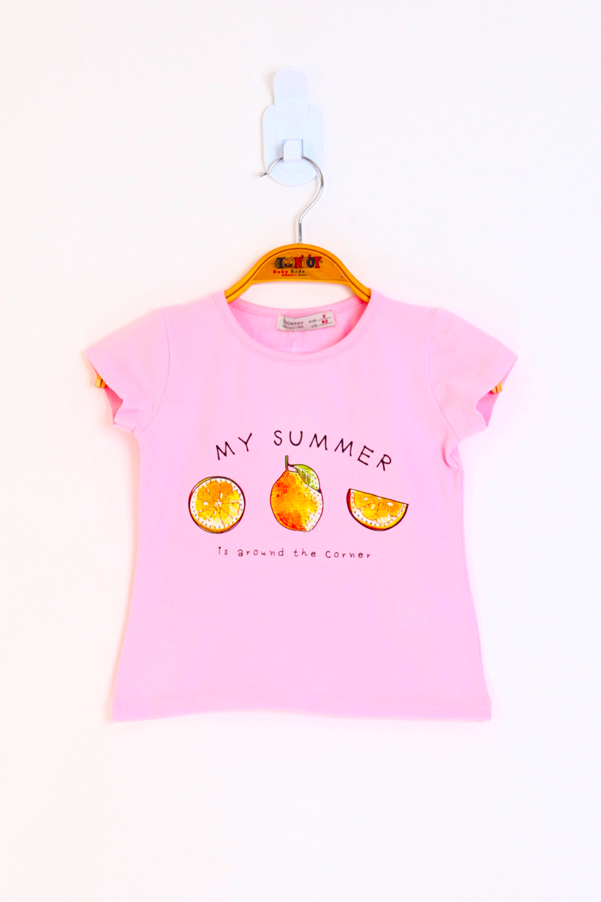 Toontoy Kız Çocuk My Summer Baskılı Arkası Nakış Detaylı Tişört