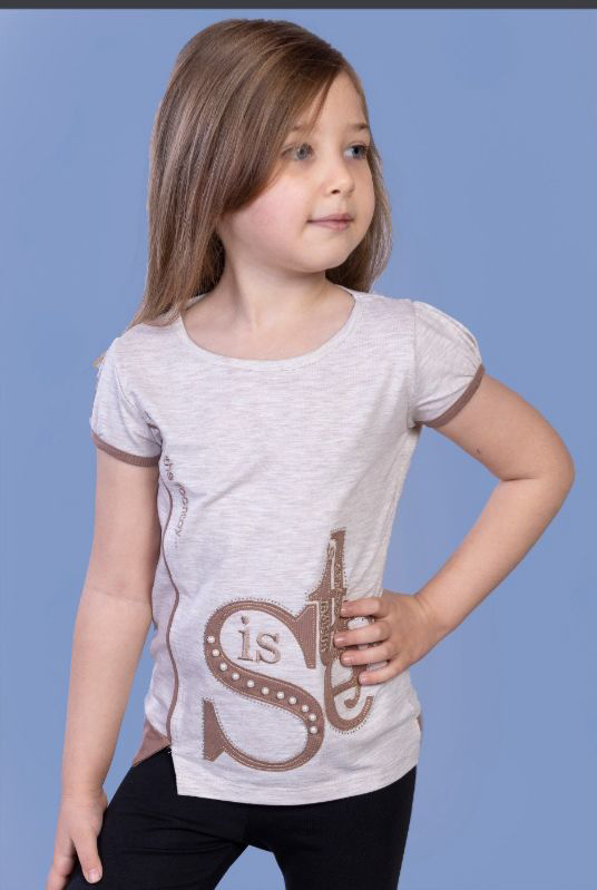 Toontoy Kız Çocuk T-Shirt Star Garnili Nakışlı