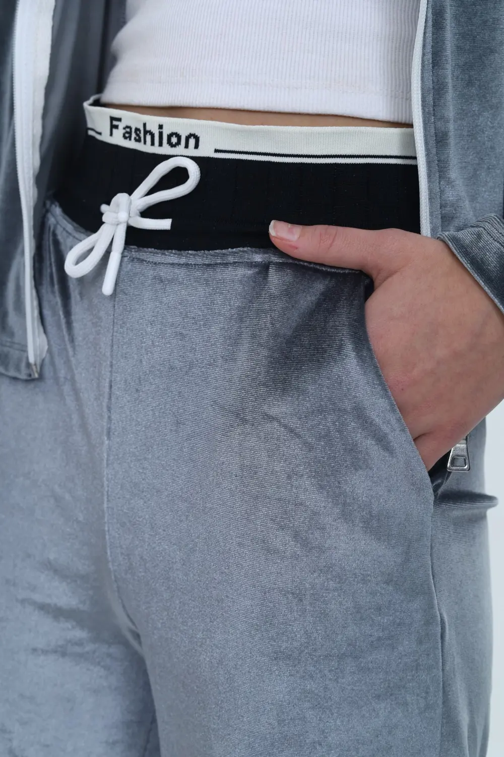 Toontoy Kız Çocuk 2'li Takım Fermuarlı Kapüşonlu Cepli Sweatshirt