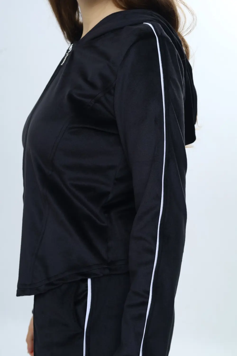 Toontoy Kız Çocuk 2'li Takım Fermuarlı Kapüşonlu Cepli Sweatshirt