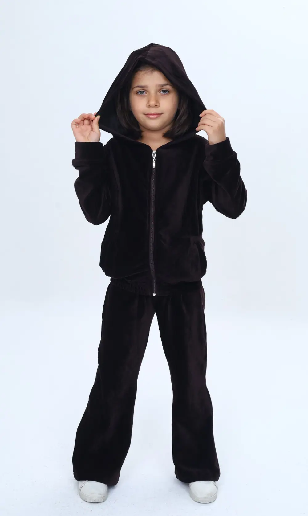 Toontoy Kız Çocuk 2'li Takım Kapüşonlu Fermuarlı Cepli Sweatshirt
