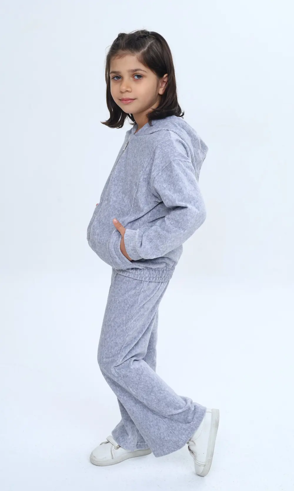 Toontoy Kız Çocuk 2'li Takım Kapüşonlu Fermuarlı Cepli Sweatshirt