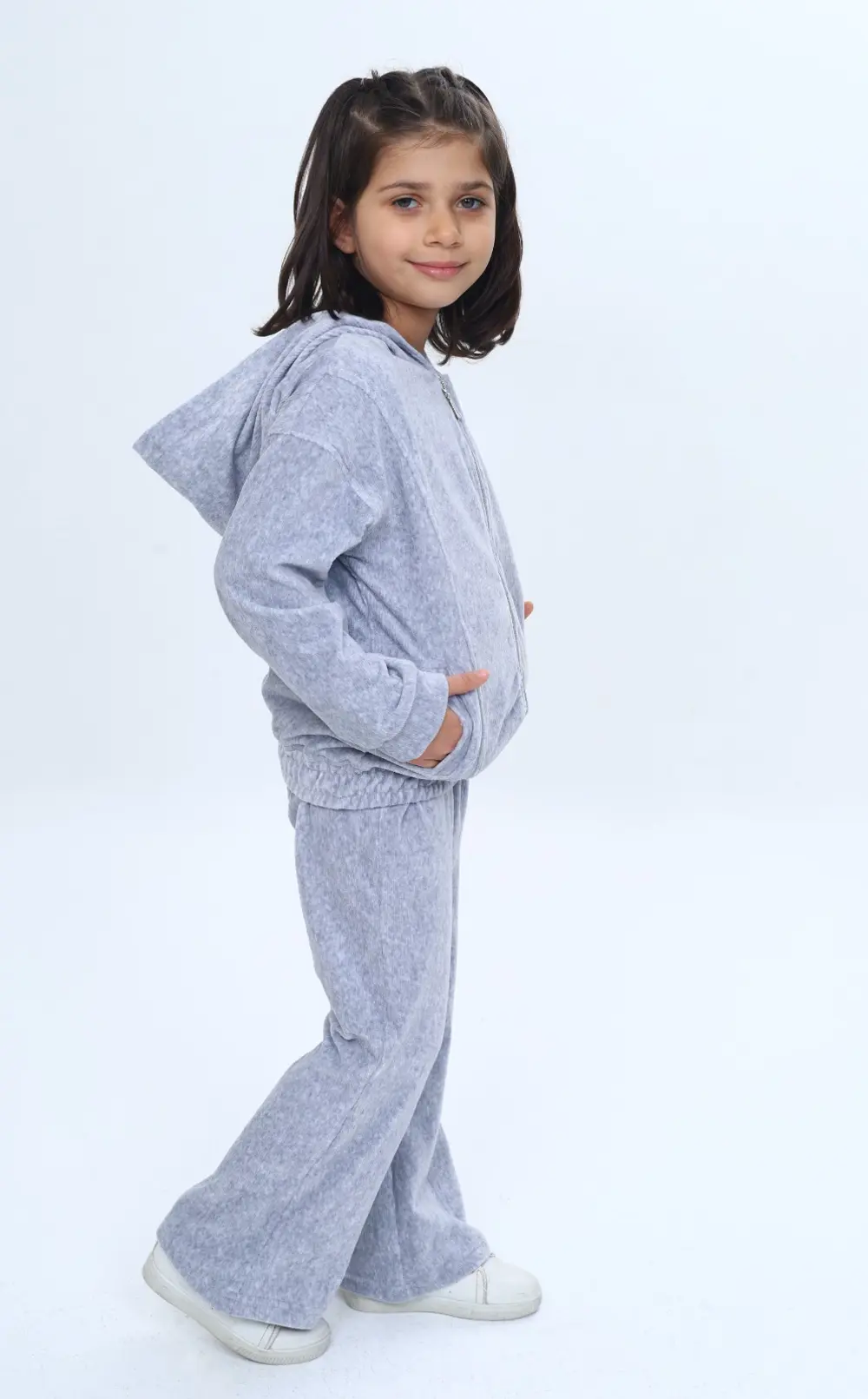 Toontoy Kız Çocuk 2'li Takım Kapüşonlu Fermuarlı Cepli Sweatshirt