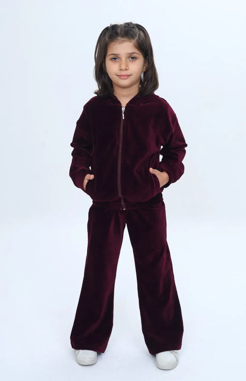 Toontoy Kız Çocuk 2'li Takım Kapüşonlu Fermuarlı Cepli Sweatshirt