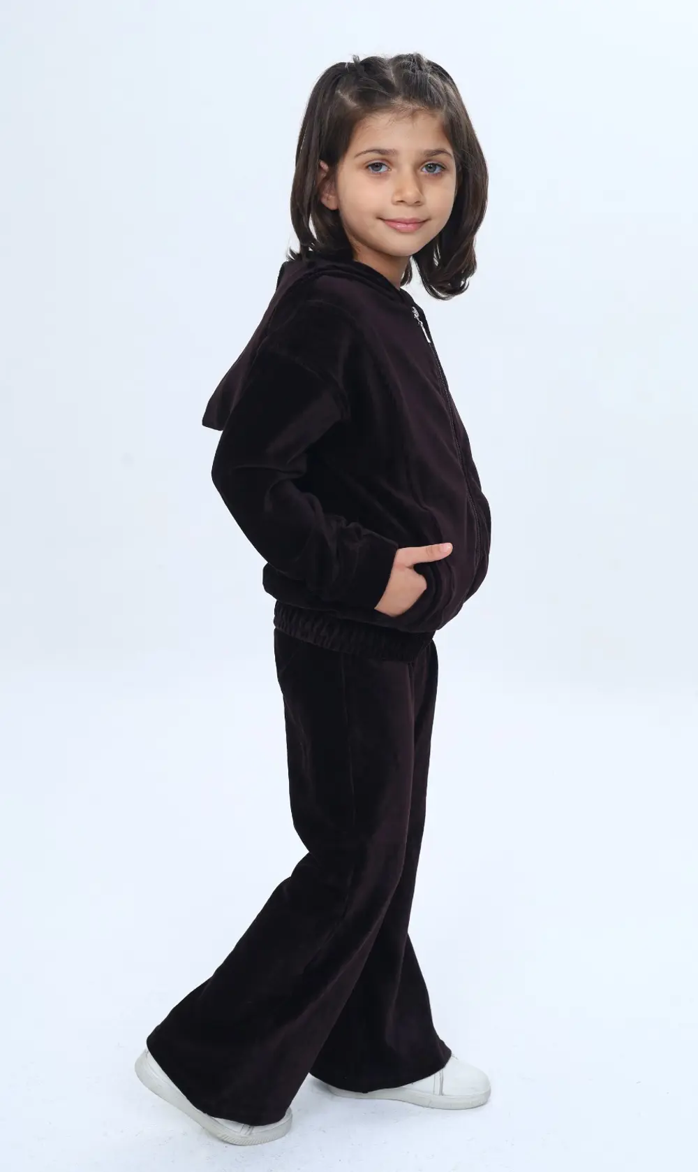Toontoy Kız Çocuk 2'li Takım Kapüşonlu Fermuarlı Cepli Sweatshirt
