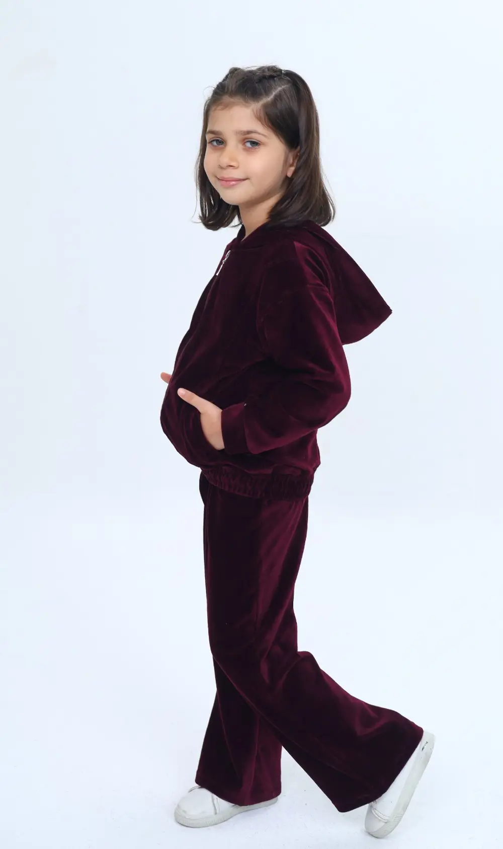 Toontoy Kız Çocuk 2'li Takım Kapüşonlu Fermuarlı Cepli Sweatshirt