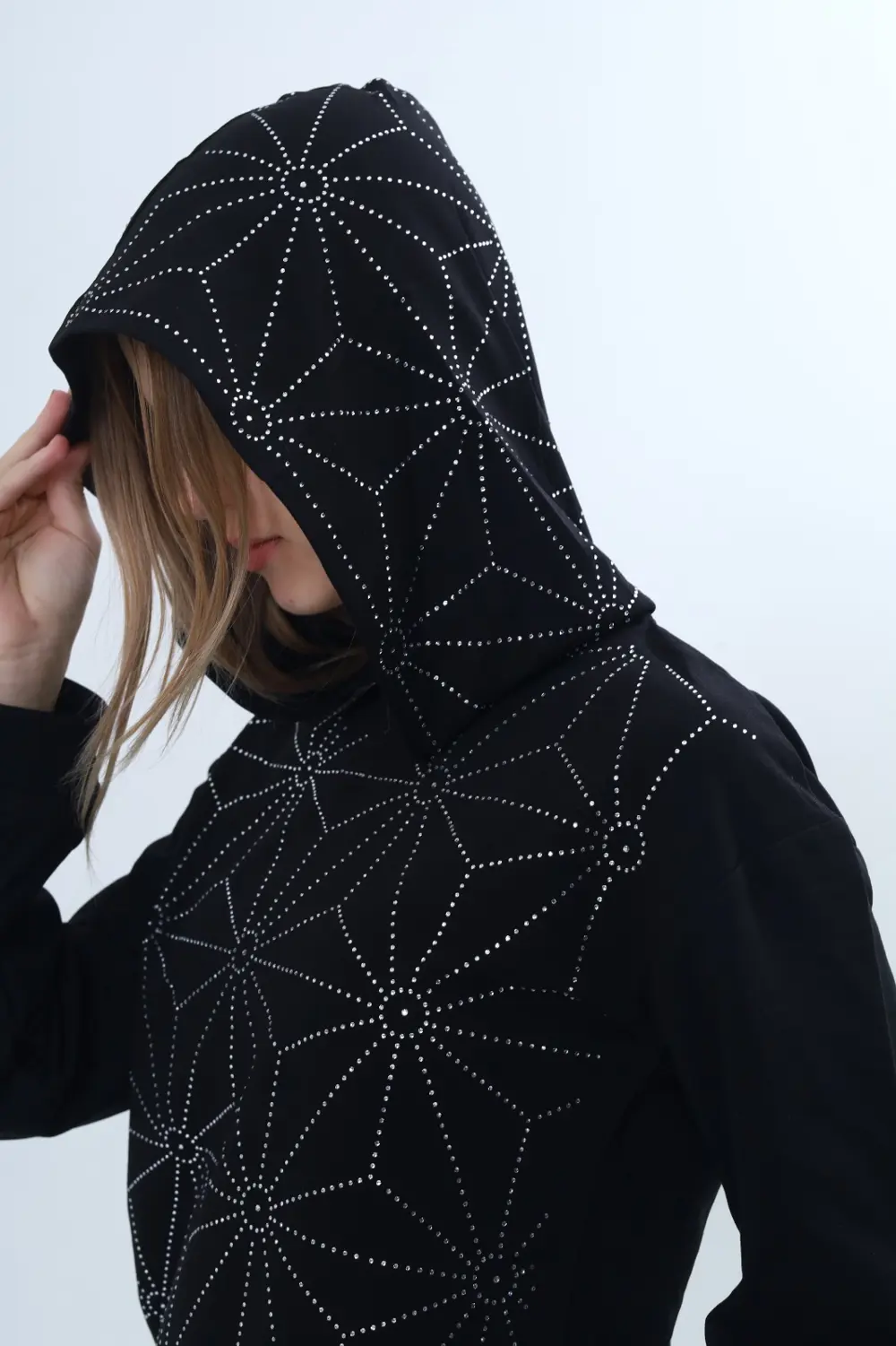Toontoy Kız Çocuk 2'li Takım Taş İşlemeli Kapüşonlu Sweatshirt & 