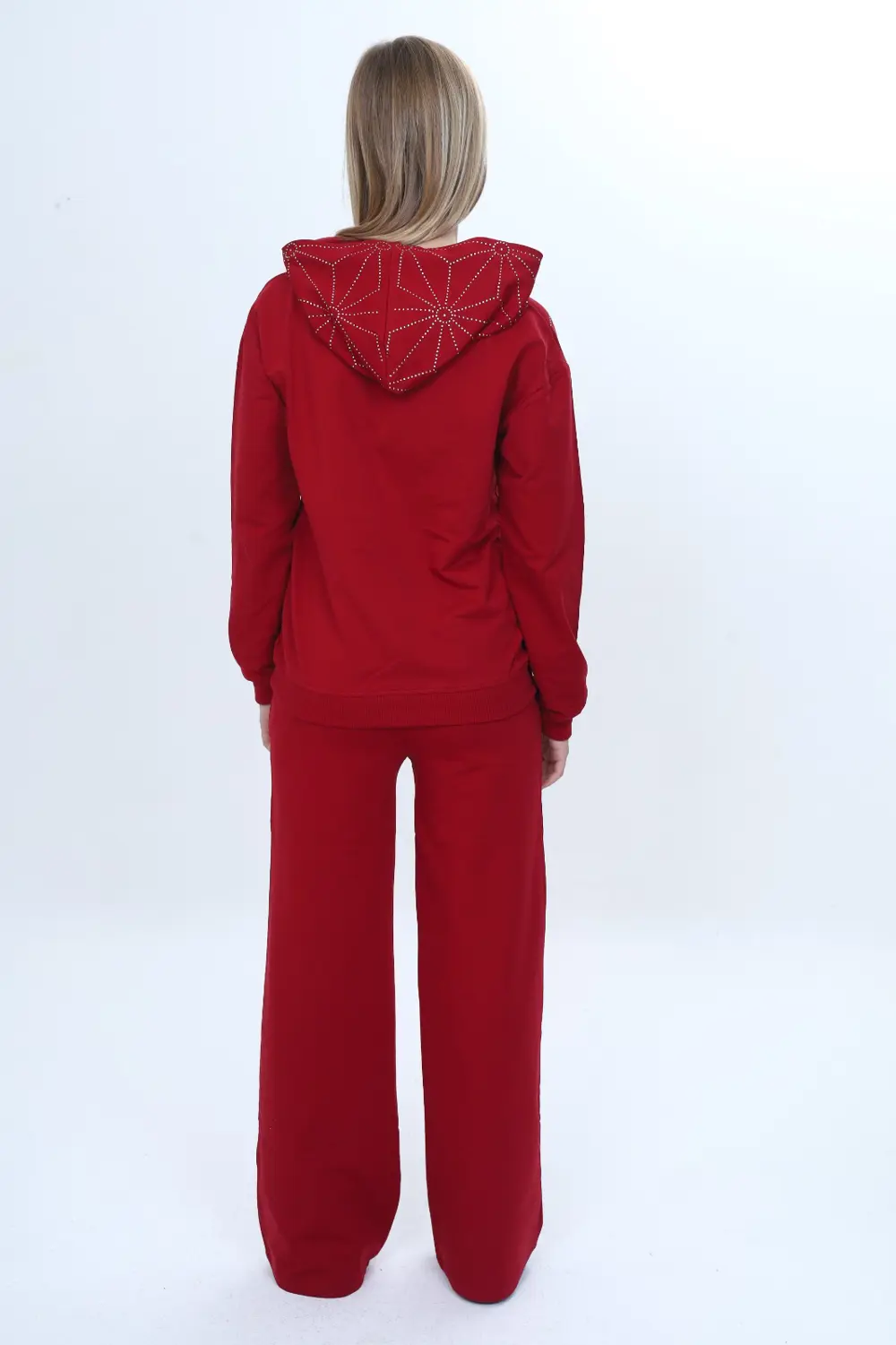 Toontoy Kız Çocuk 2'li Takım Taş İşlemeli Kapüşonlu Sweatshirt & 