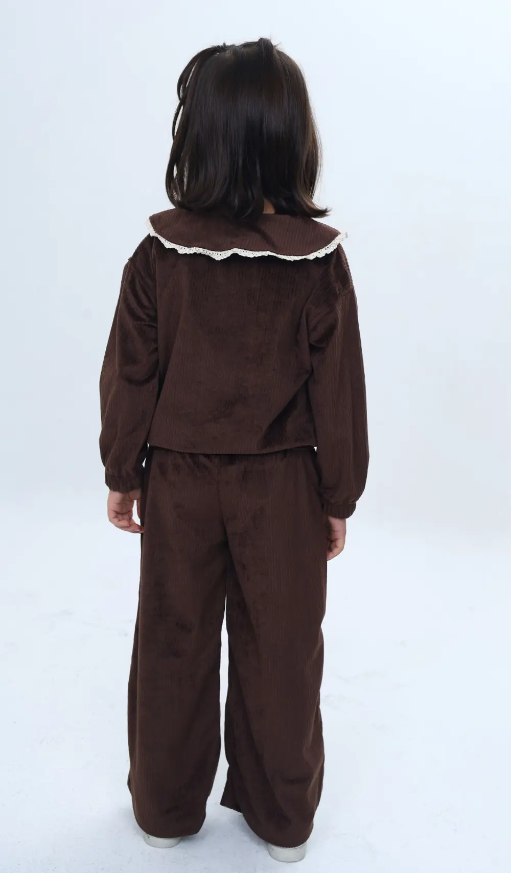 Toontoy Kız Çocuk 2'li Takım Yakası Güpürlü Nakışlı Sweatshirt & 
