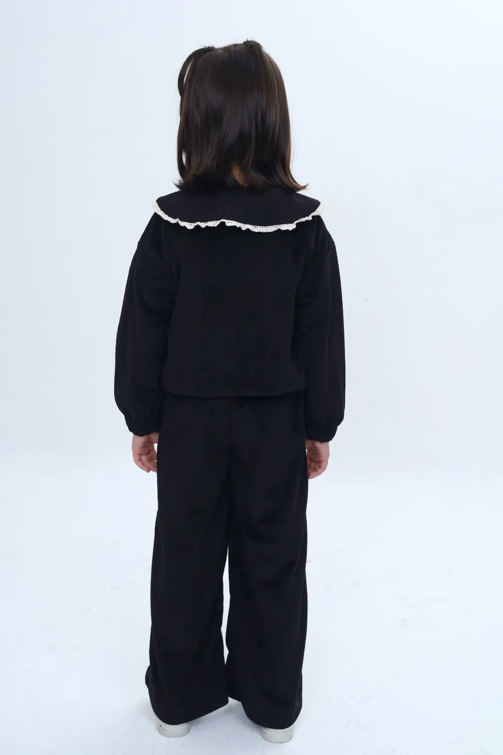 Toontoy Kız Çocuk 2'li Takım Yakası Güpürlü Nakışlı Sweatshirt & 