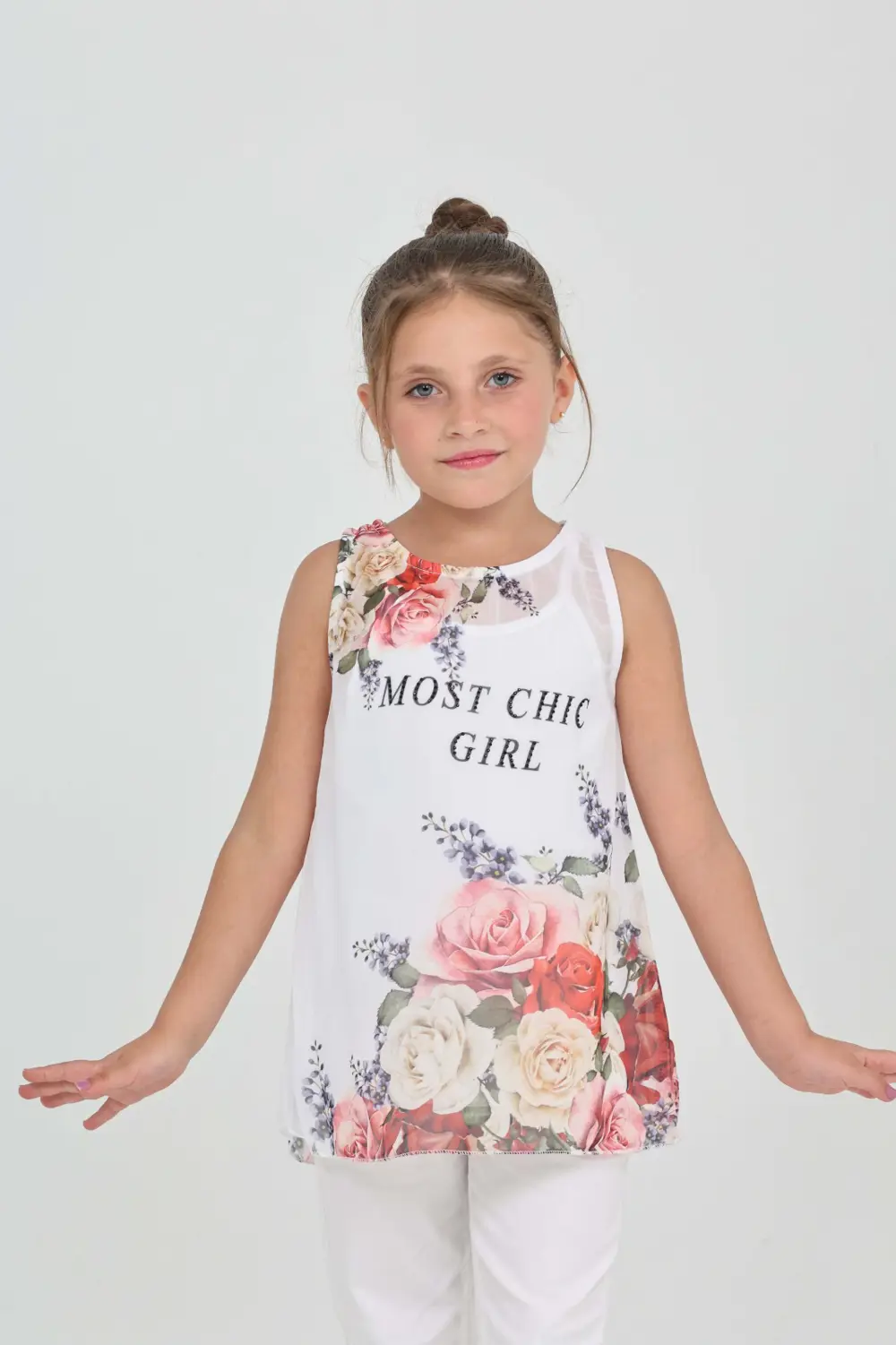 Toontoy Kız Çocuk Atlet Most Chic Girl Baskılı