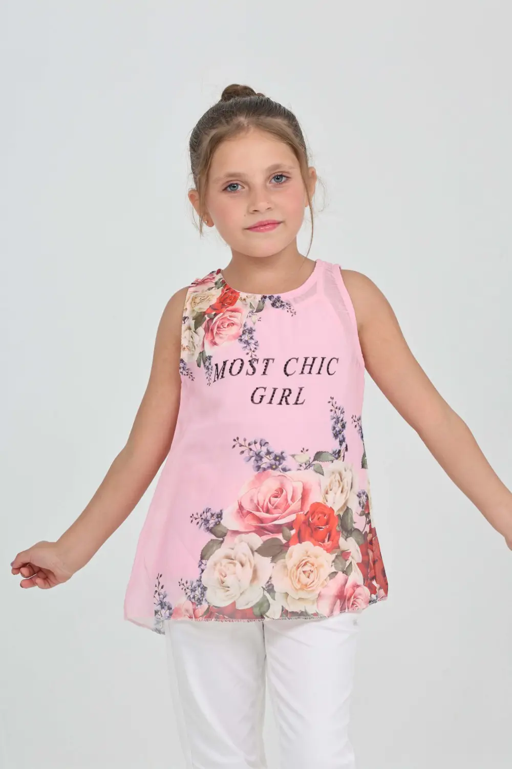 Toontoy Kız Çocuk Atlet Most Chic Girl Baskılı