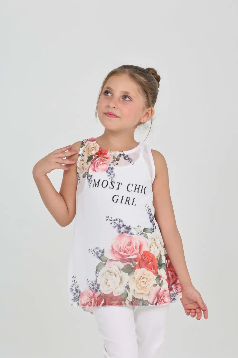 Toontoy Kız Çocuk Atlet Most Chic Girl Baskılı