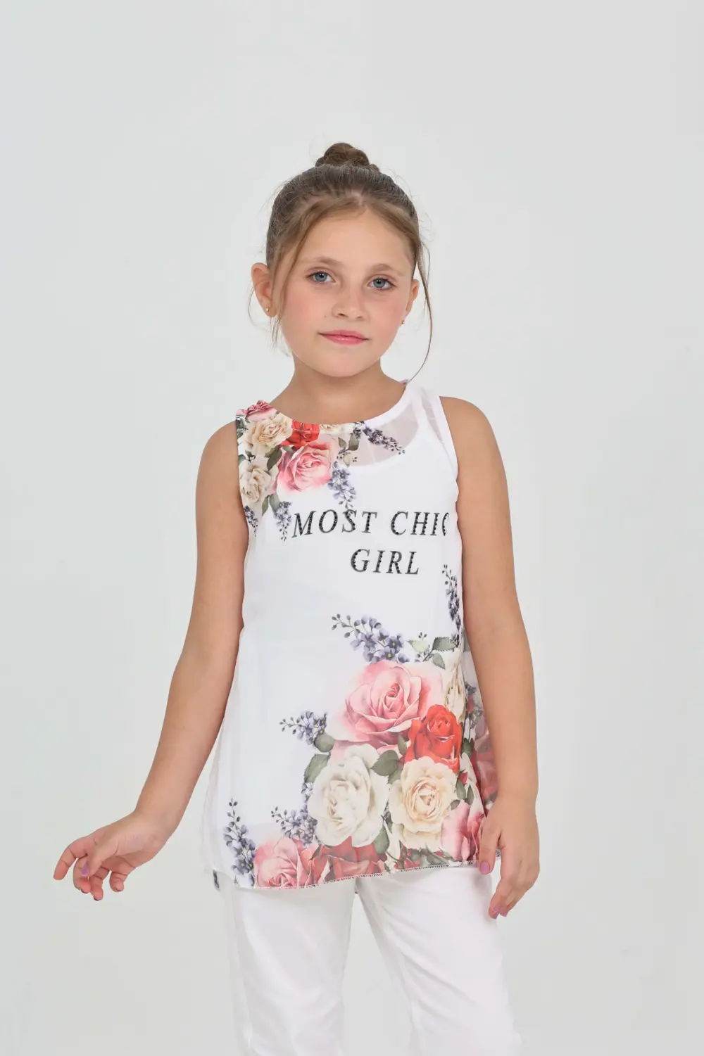 Toontoy Kız Çocuk Atlet Most Chic Girl Baskılı