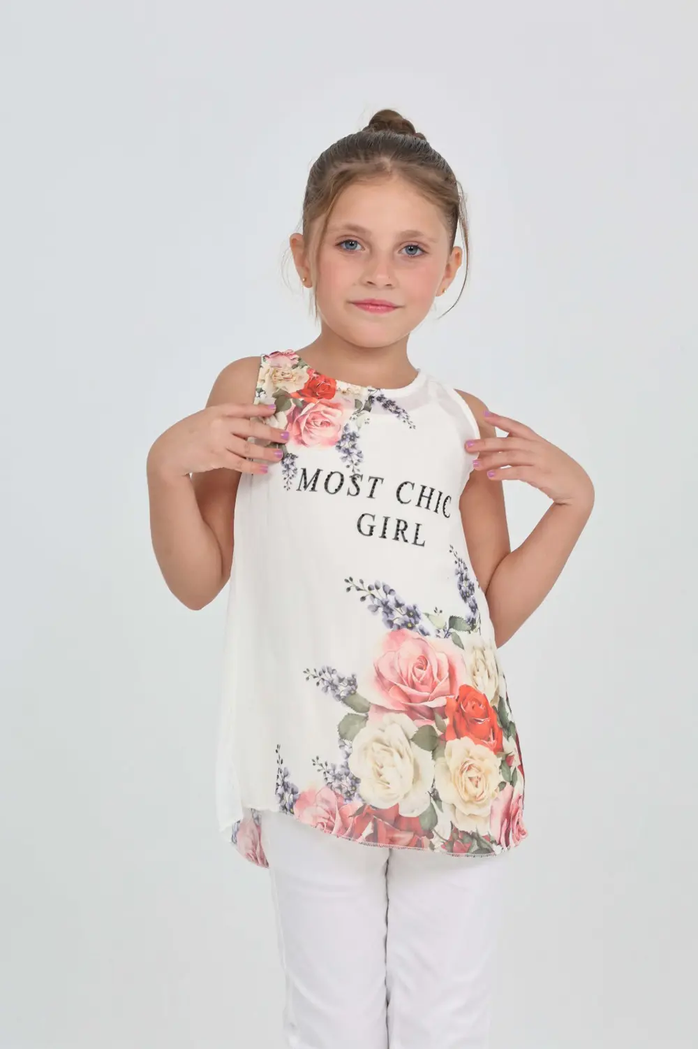 Toontoy Kız Çocuk Atlet Most Chic Girl Baskılı