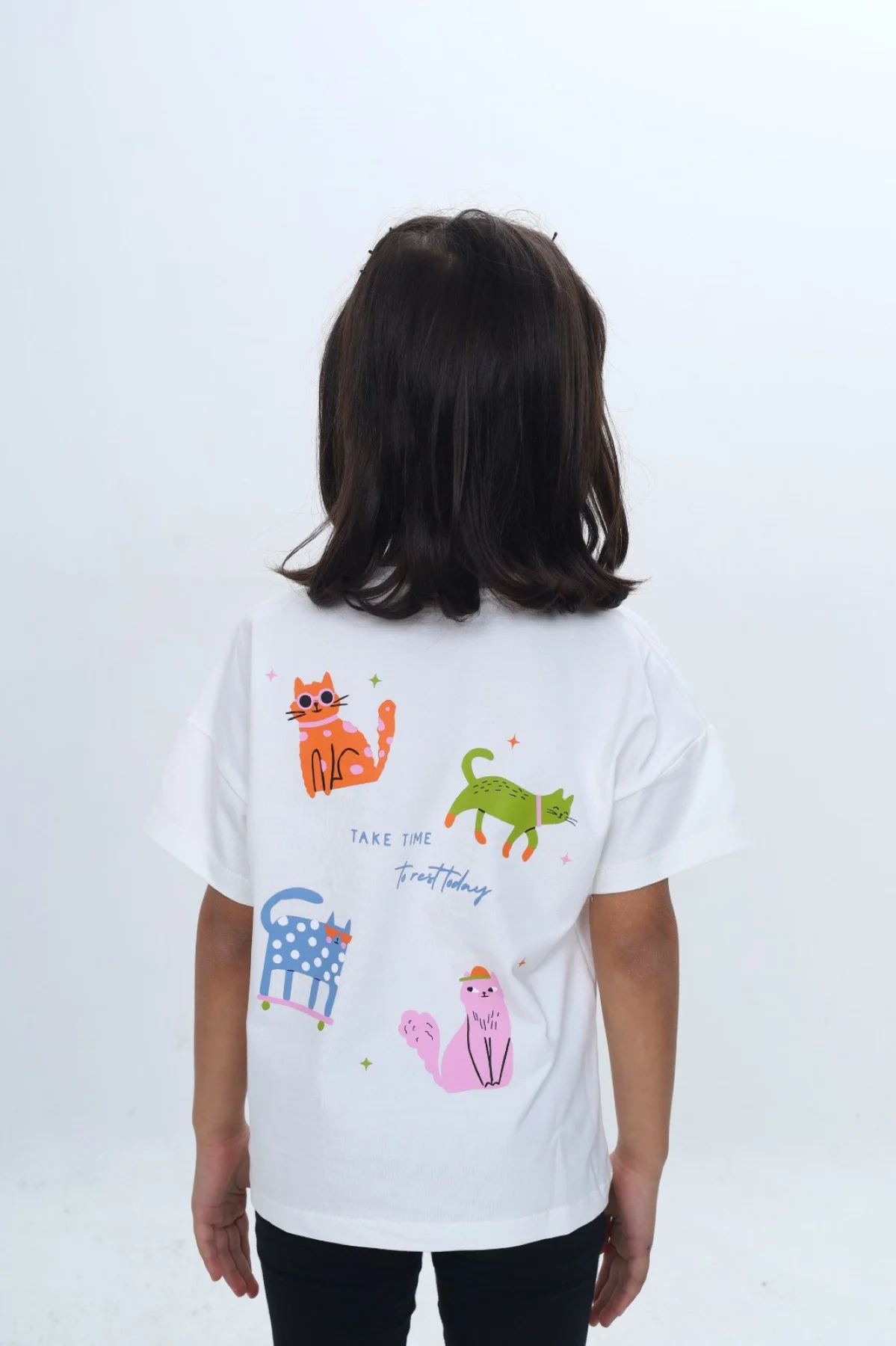 Toontoy Kız Çocuk Baskılı Bisiklet Yaka Kısa Kollu Tişört 24979