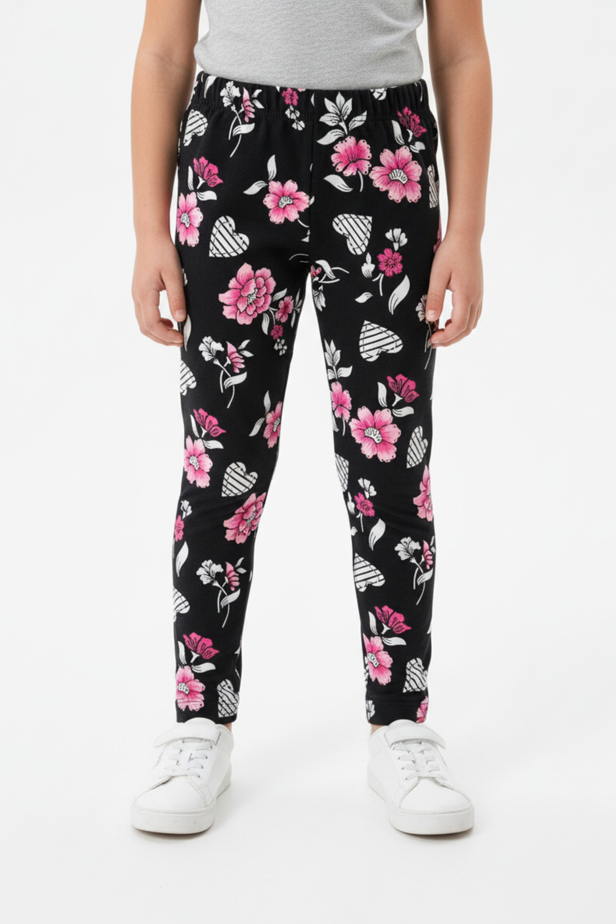 Toontoy Kız Çocuk Baskılı Yüksek Bel Basic Tayt