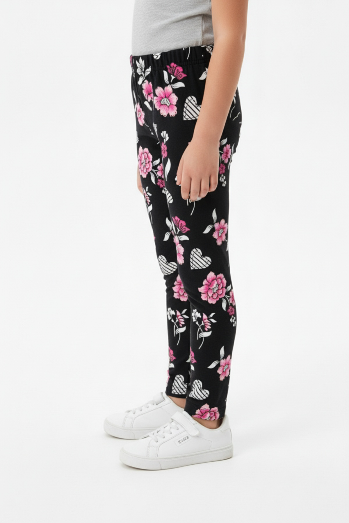 Toontoy Kız Çocuk Baskılı Yüksek Bel Basic Tayt