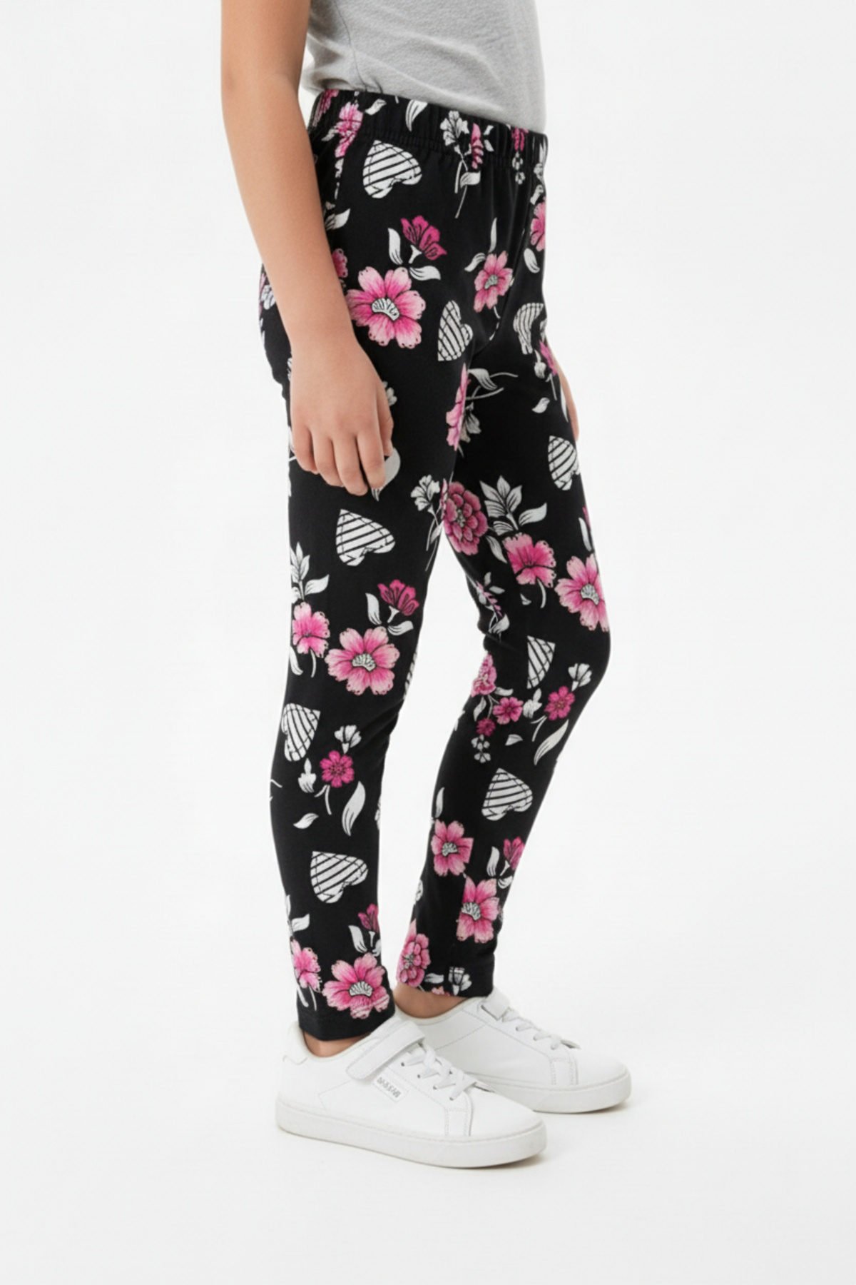 Toontoy Kız Çocuk Baskılı Yüksek Bel Basic Tayt