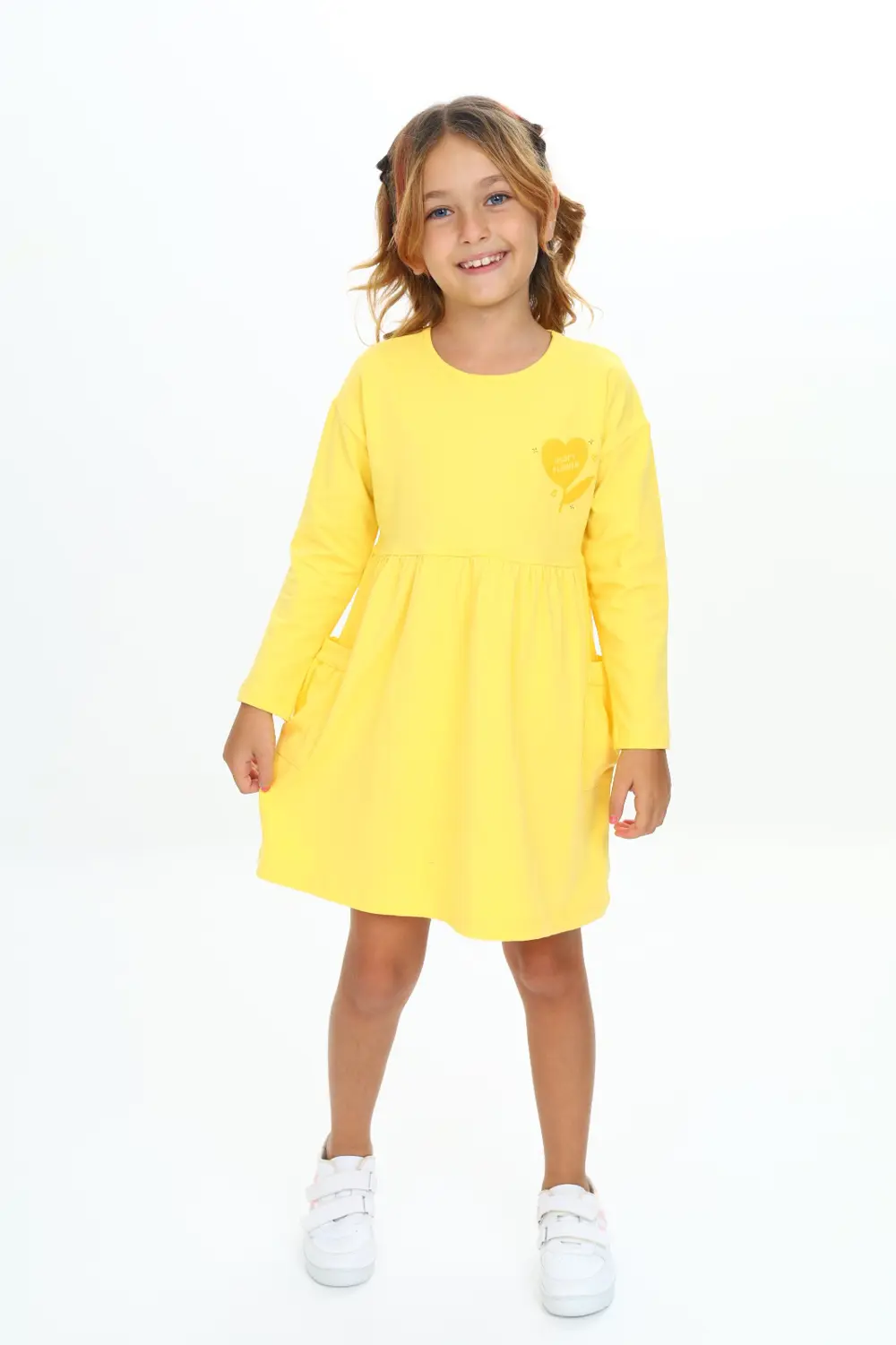 Toontoy Kız Çocuk Baskılı Elbise